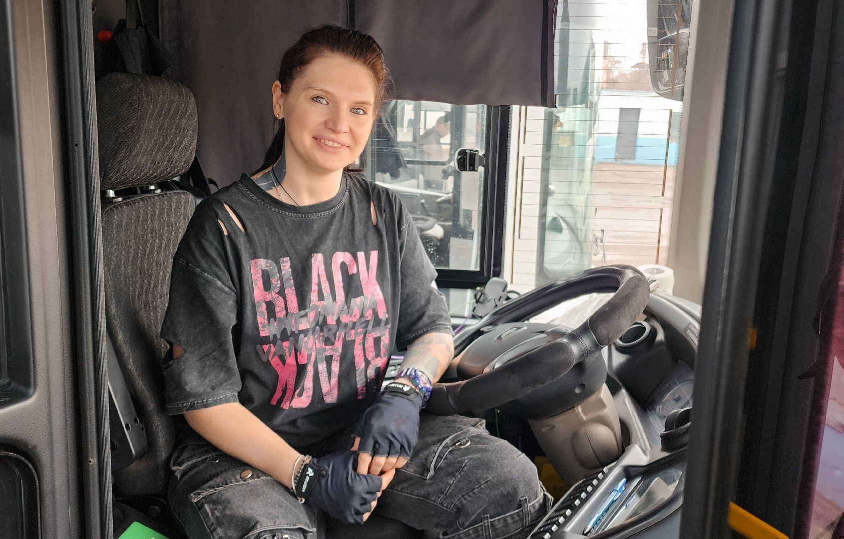 Бронницы, Мострансавто, Девушка водитель автобуса, Бронницкое АТП,