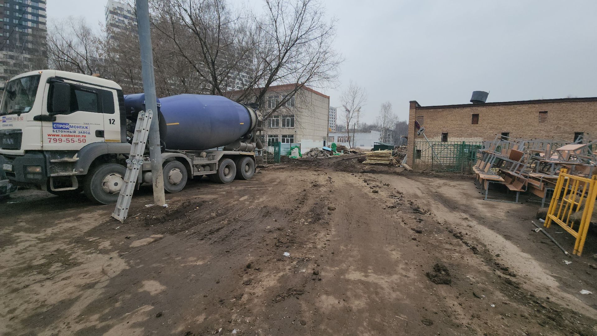 долгопрудный, 7-я школа, пристройка, капремонт, отмостка, демонтаж,