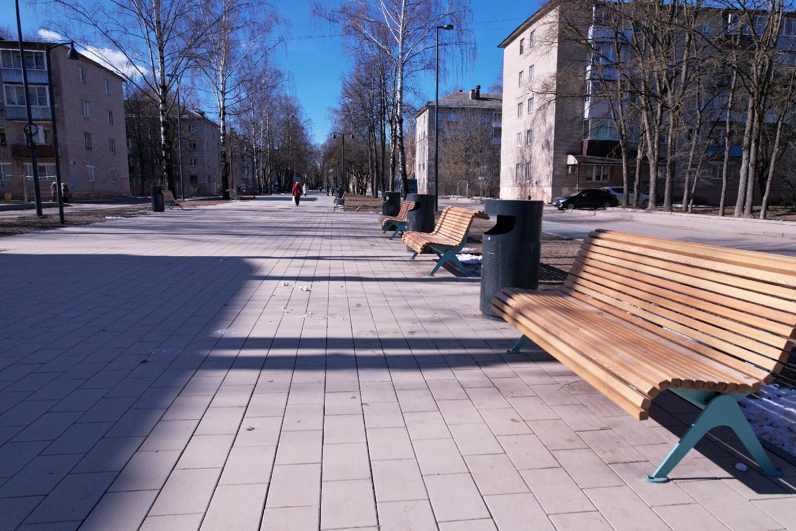 видео с коптера, благоустройство дубны, центральная улица дубны,