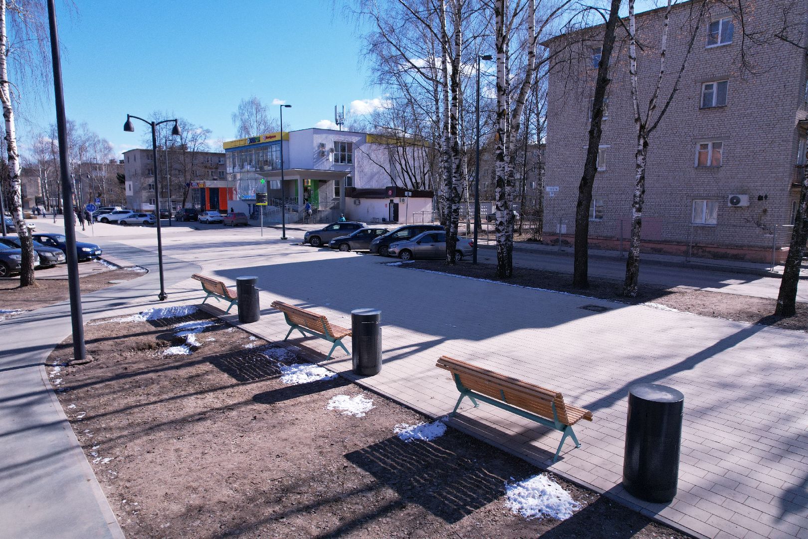 видео с коптера, благоустройство дубны, центральная улица дубны,