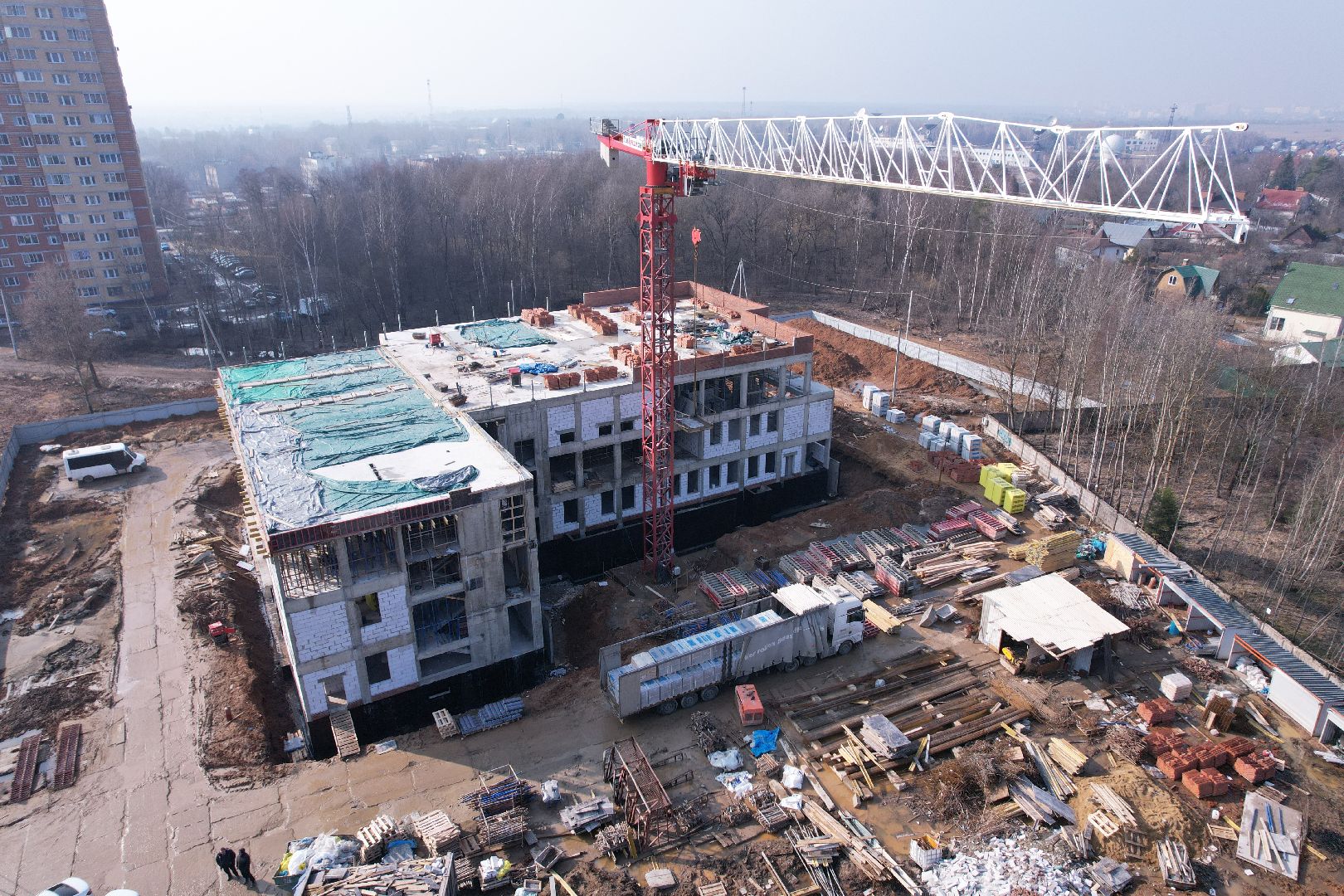 видео с коптера, детский сад в щелково, детский сад на улице Неделина,