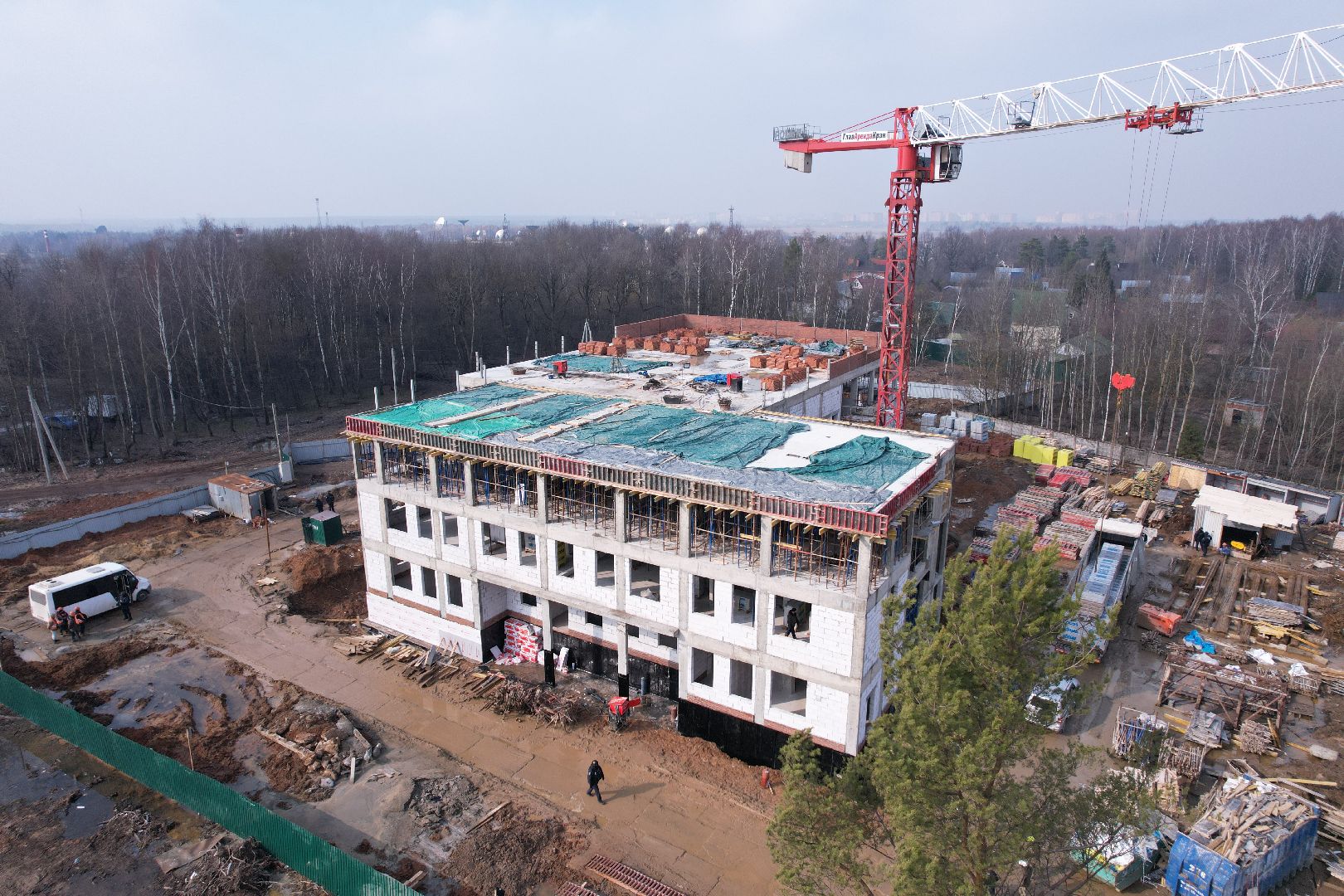 видео с коптера, детский сад в щелково, детский сад на улице Неделина,