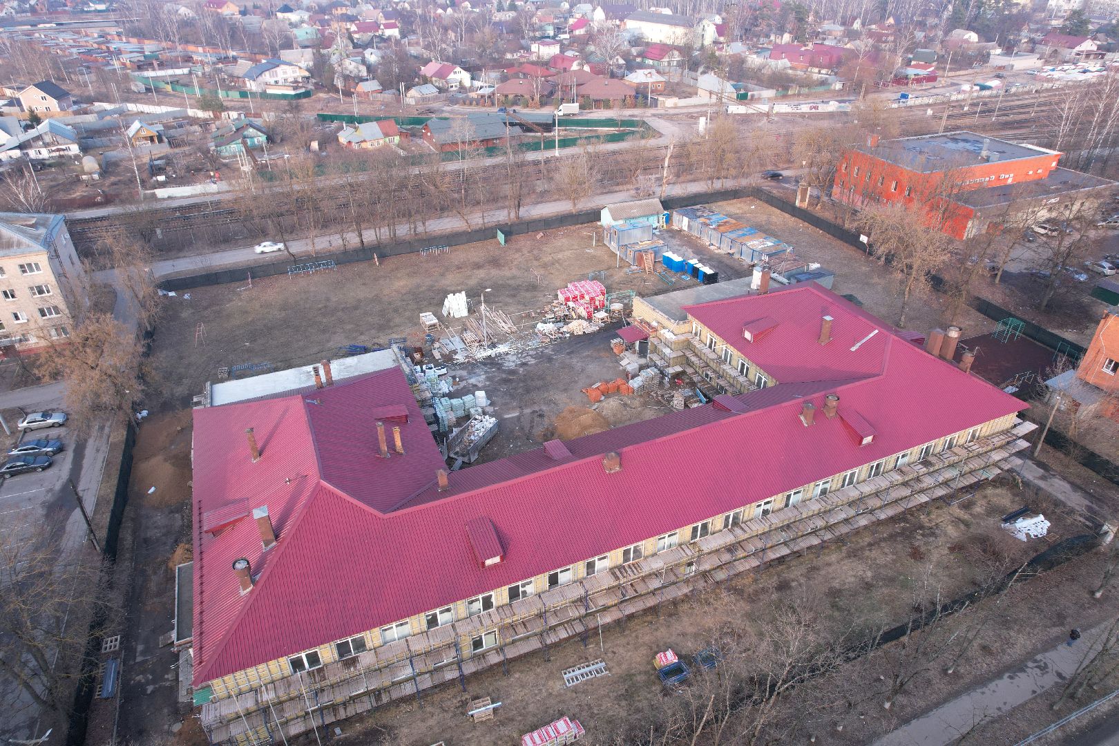 видео с коптера, капремонт школы 24 в Монино, школы в щелково,