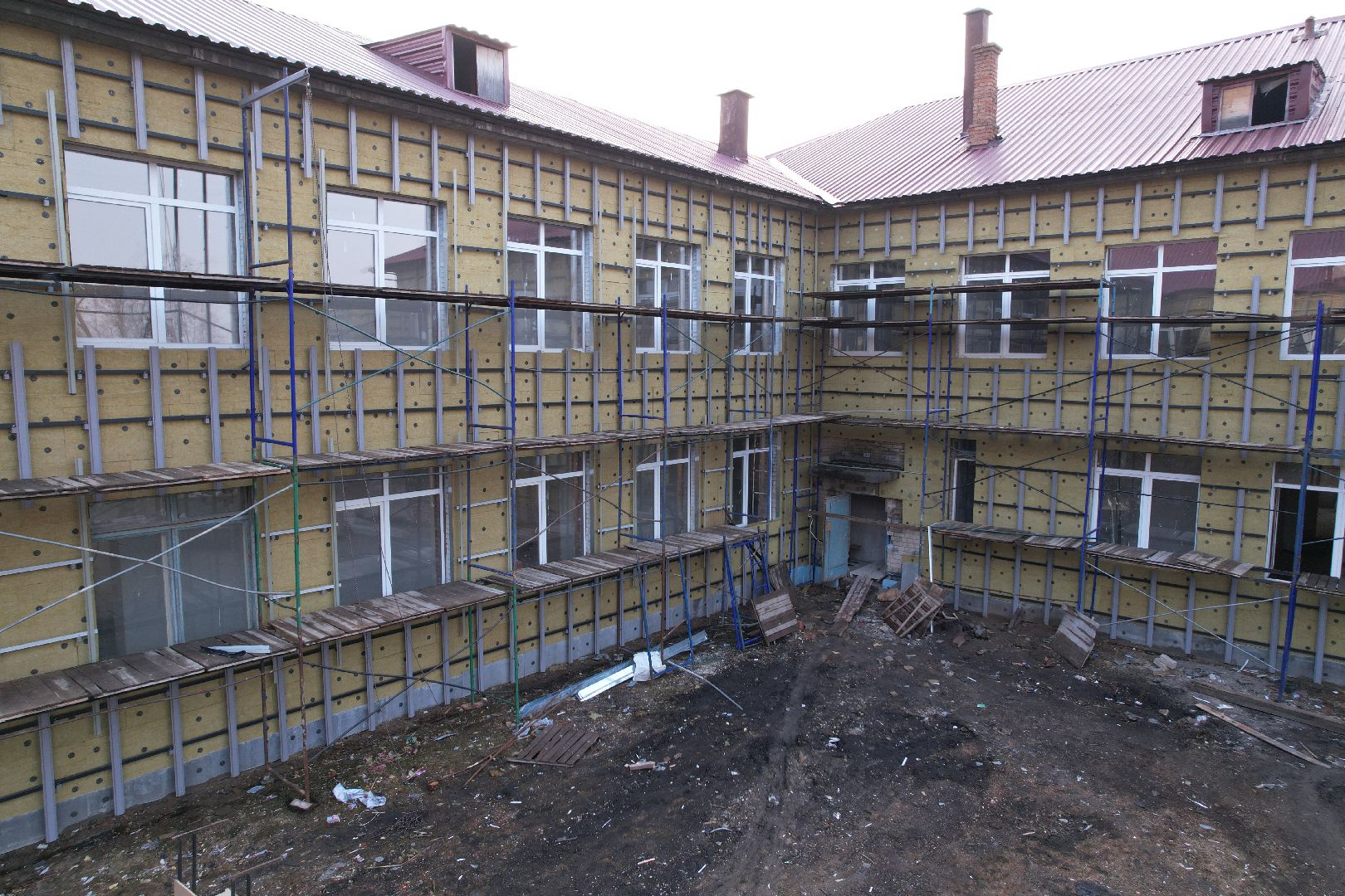 видео с коптера, капремонт школы 24 в Монино, школы в щелково,