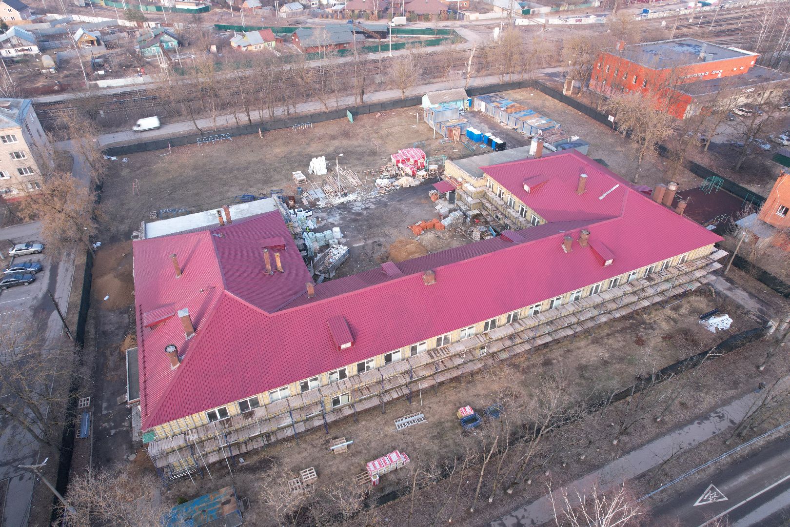 видео с коптера, капремонт школы 24 в Монино, школы в щелково,