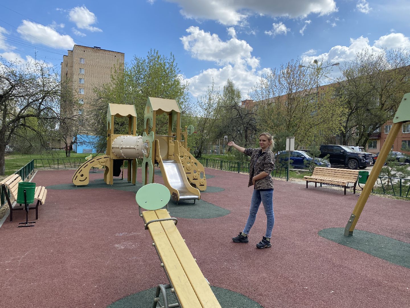 Чехов, благоустройство, детская площадка, дети, качели