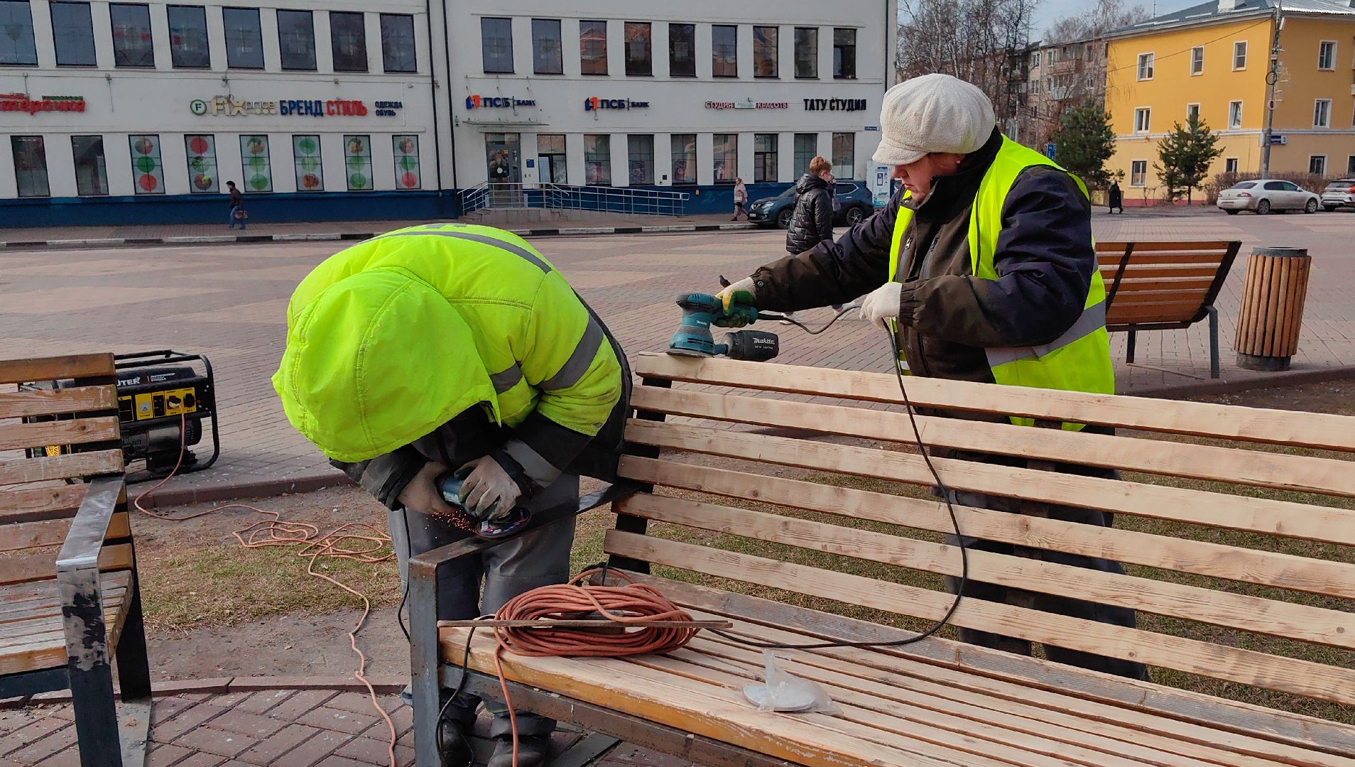 лавочки, покраска, лак, скамейка,