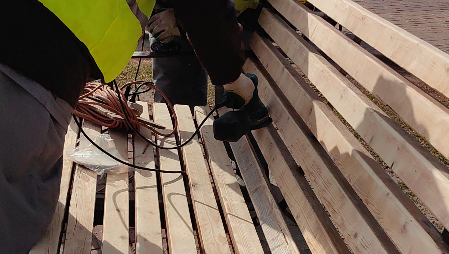 лавочки, покраска, лак, скамейка,