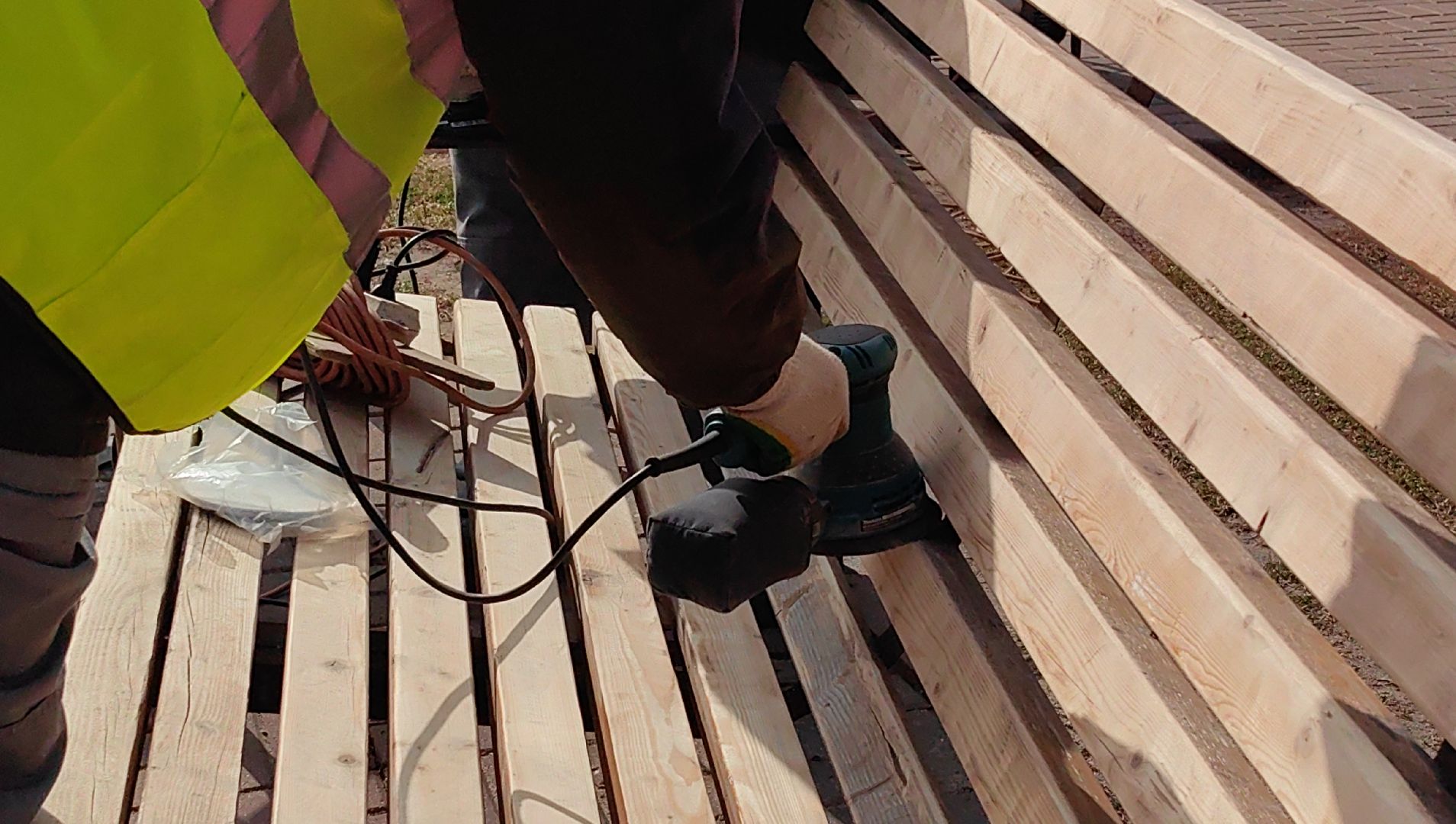 лавочки, покраска, лак, скамейка,