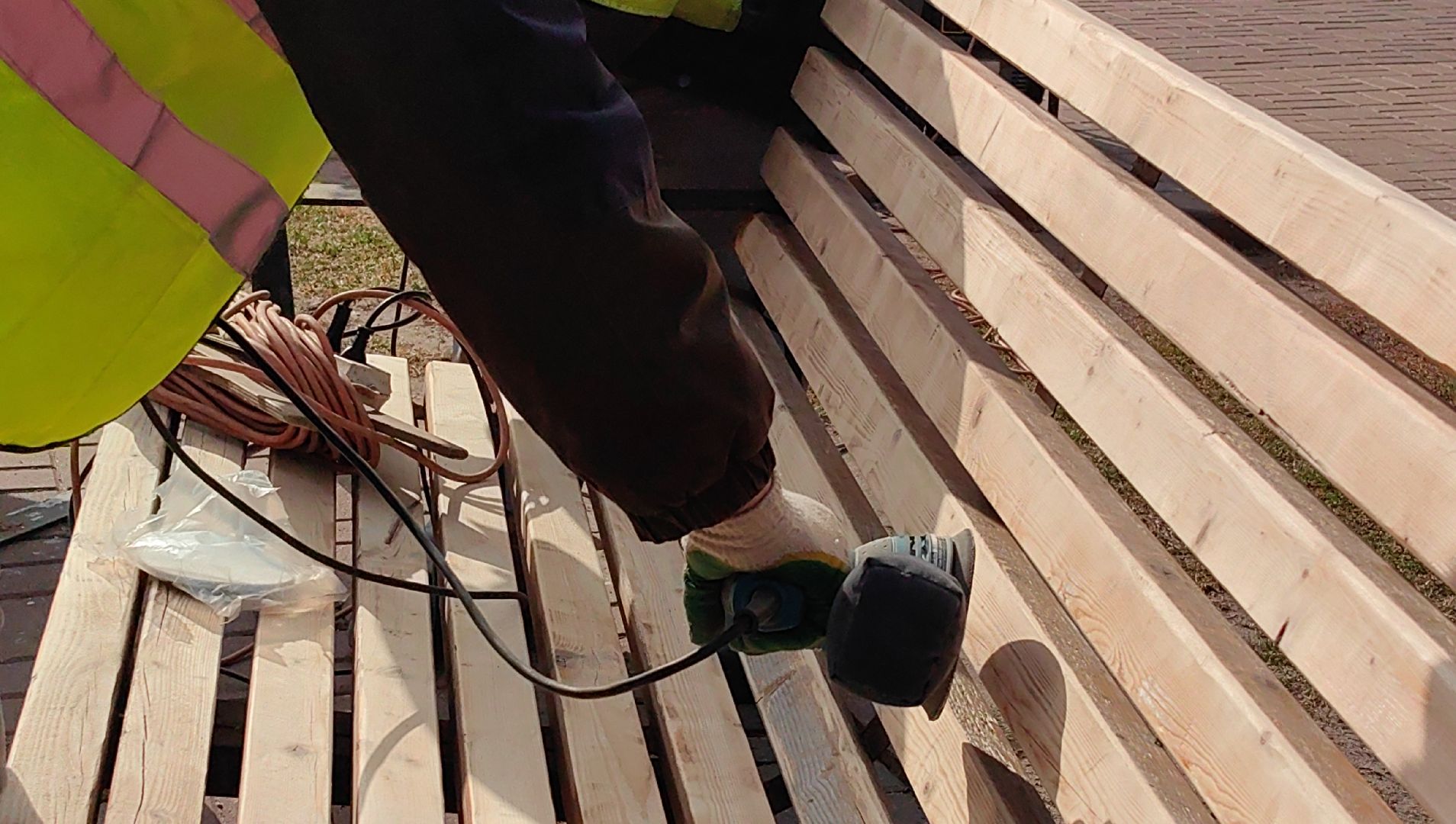 лавочки, покраска, лак, скамейка,