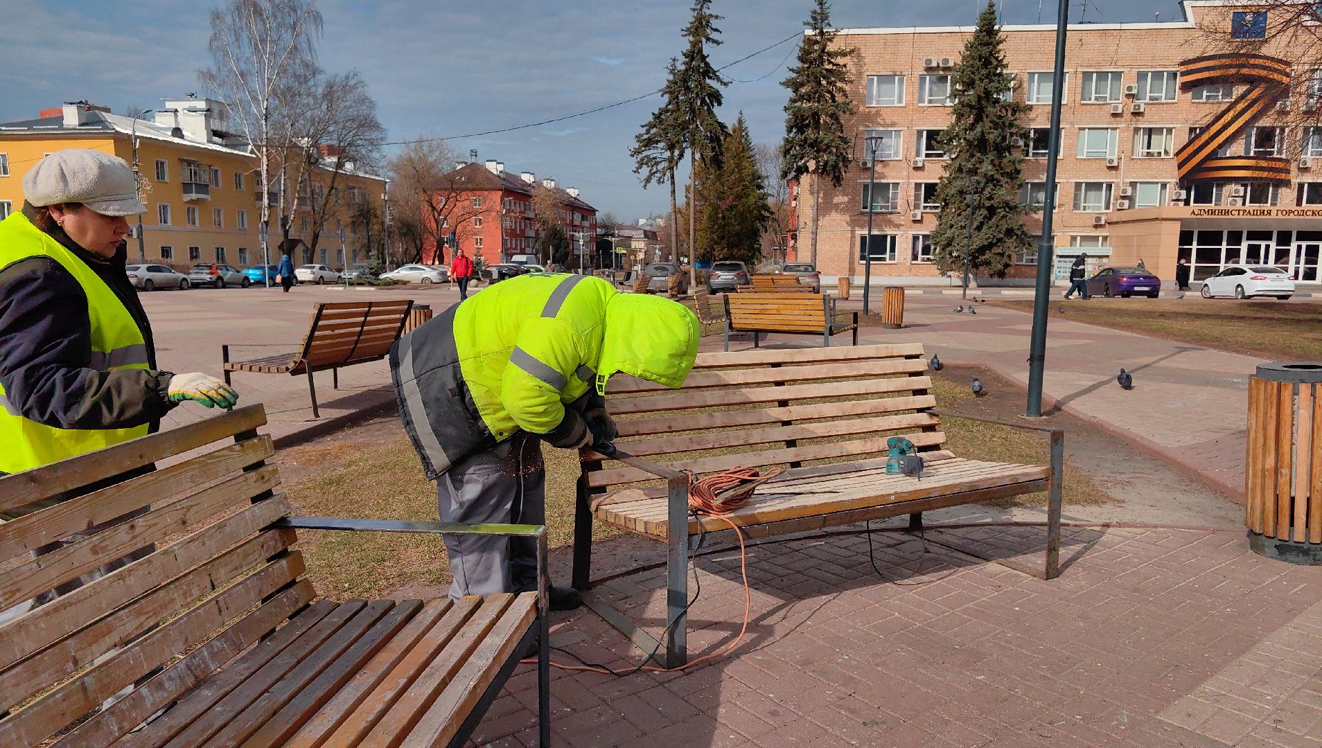 лавочки, покраска, лак, скамейка,