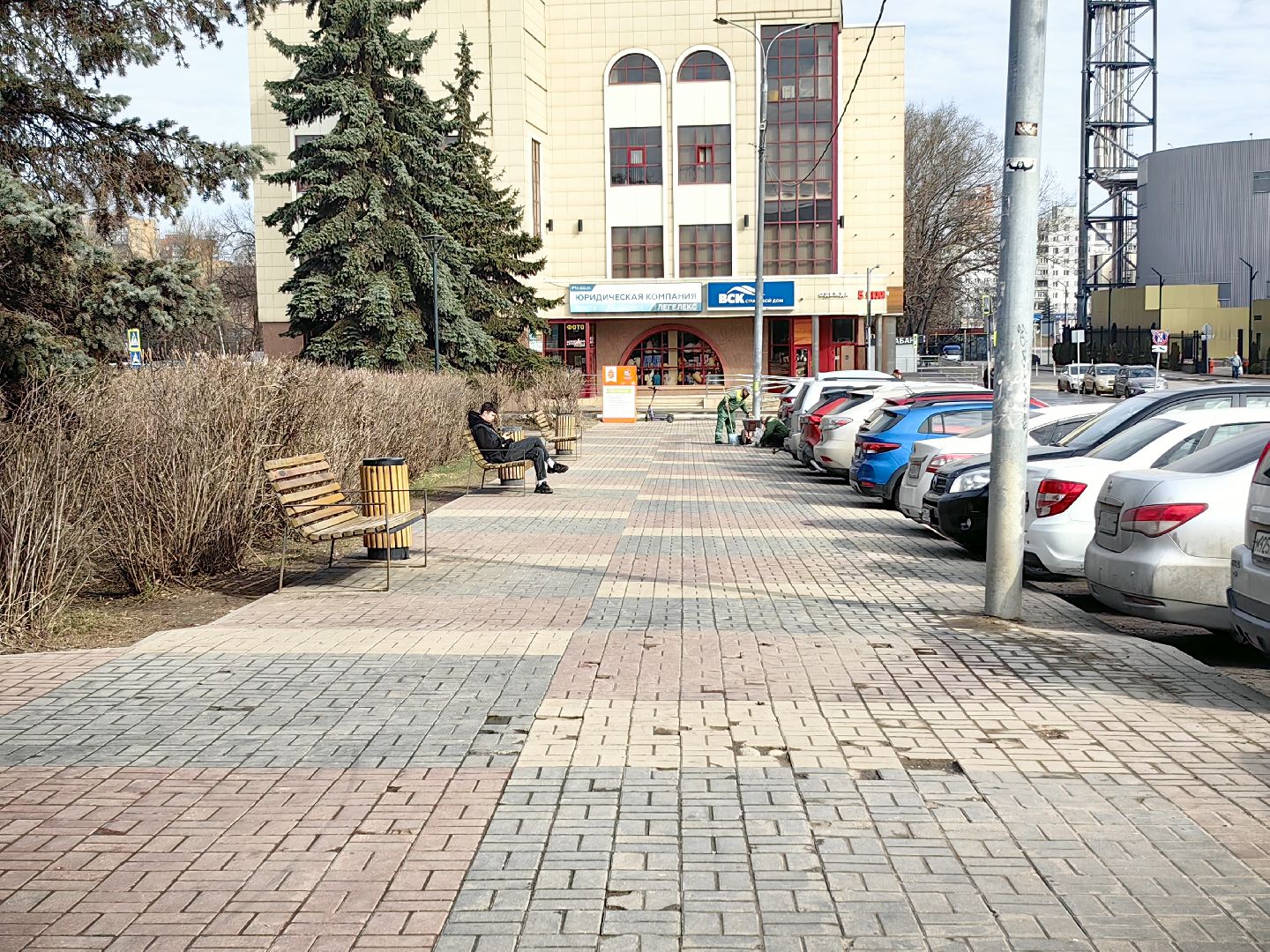 брусчатка, пешеходная зона, блок, тротуар, газон,