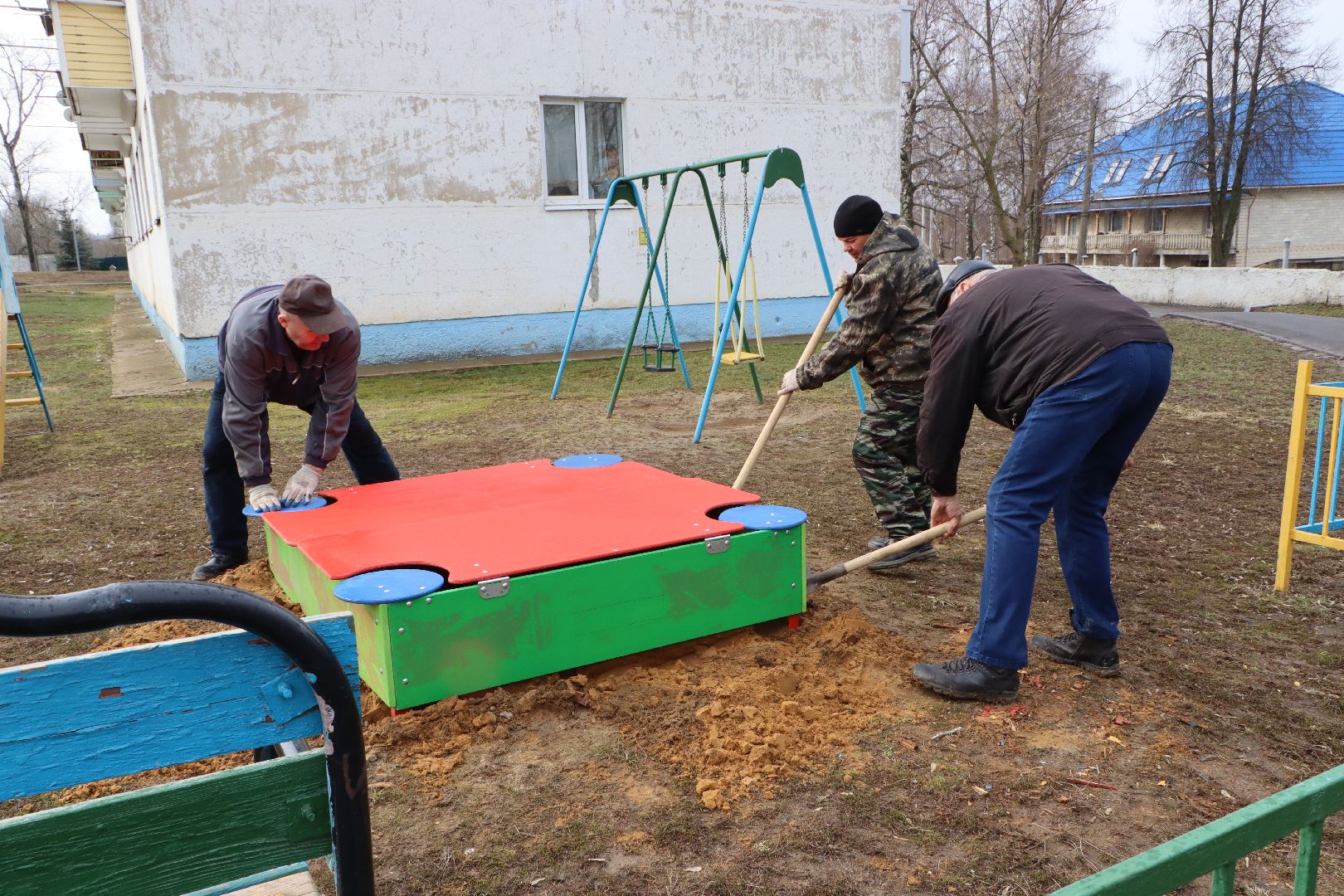 серебряные пруды, узуново, благоустройство, новая песочница,