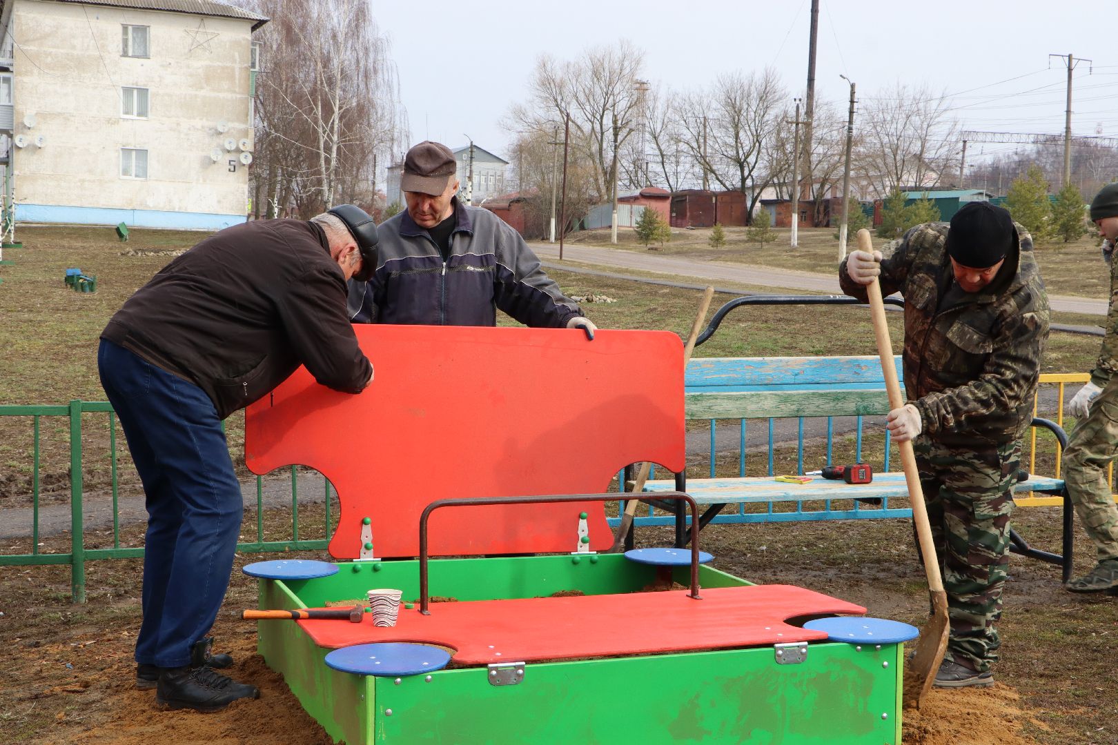 серебряные пруды, узуново, благоустройство, новая песочница,
