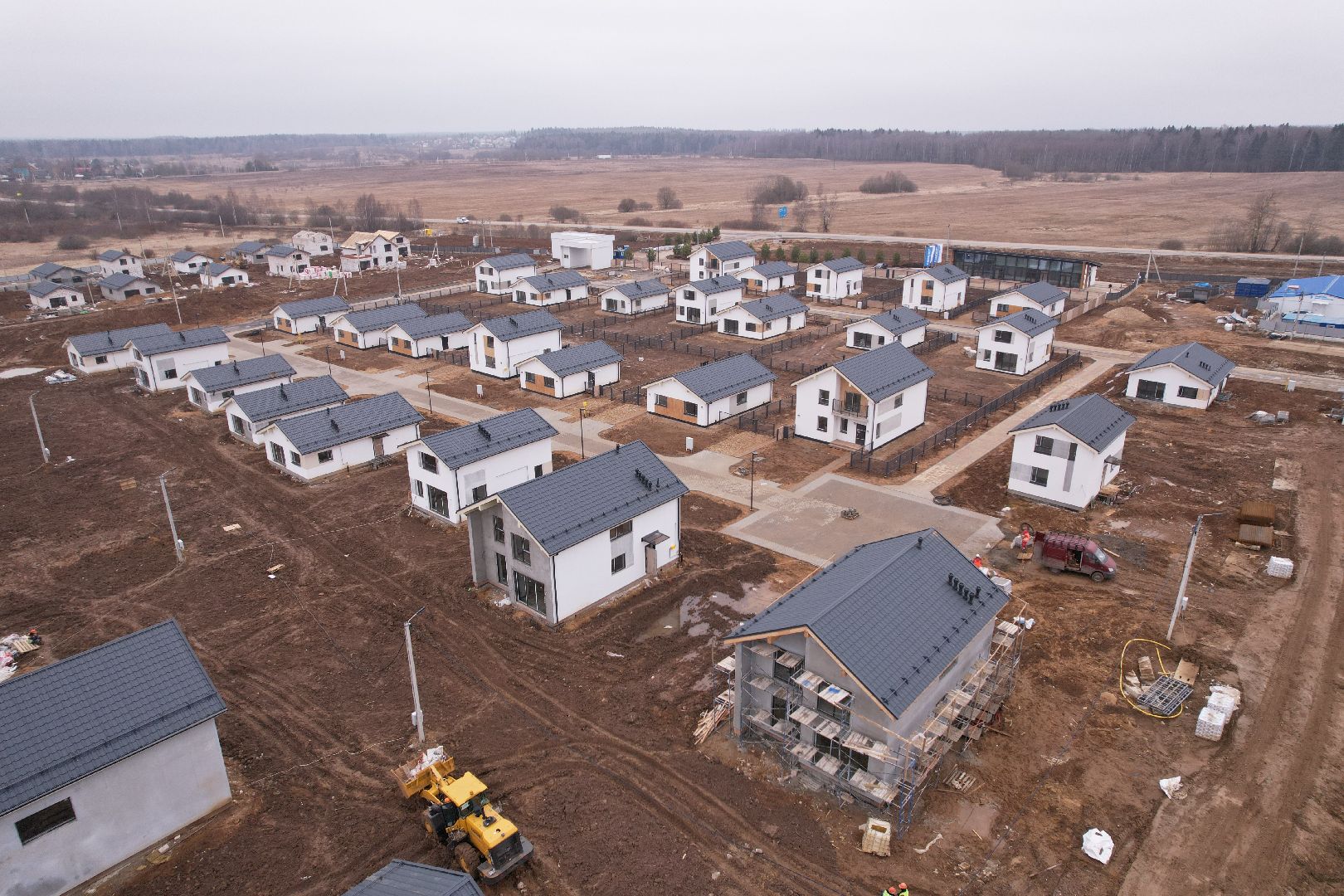 видео с коптера, строительство жилого кластера в истре,