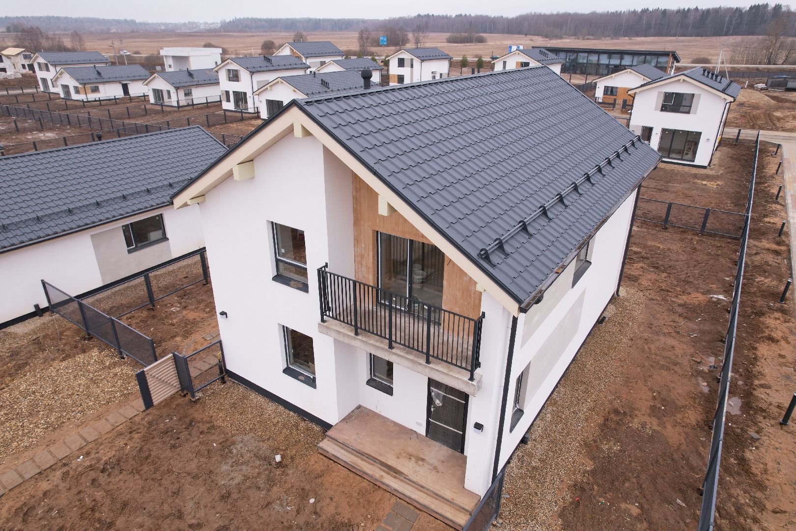 видео с коптера, строительство жилого кластера в истре,