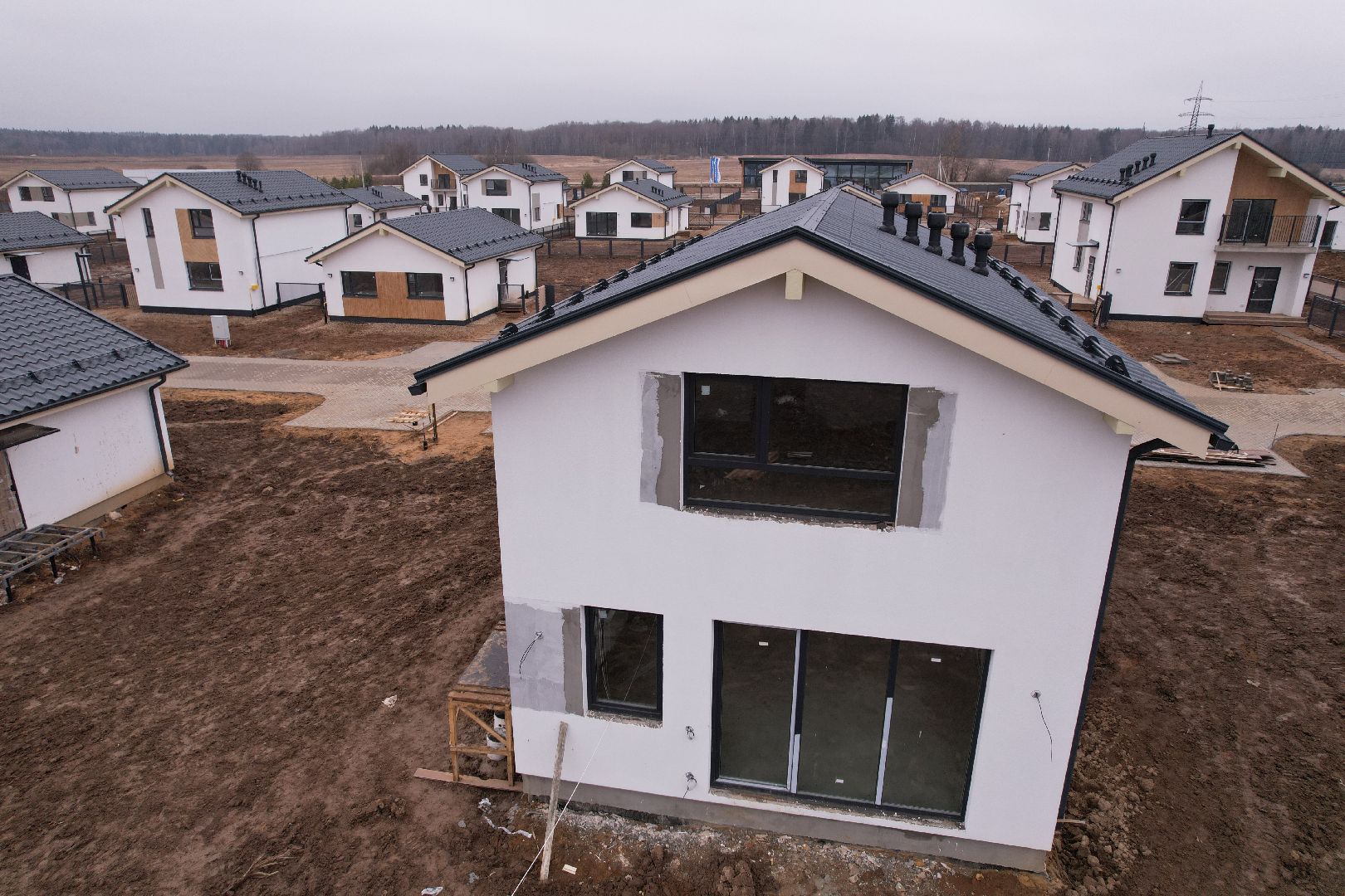 видео с коптера, строительство жилого кластера в истре,