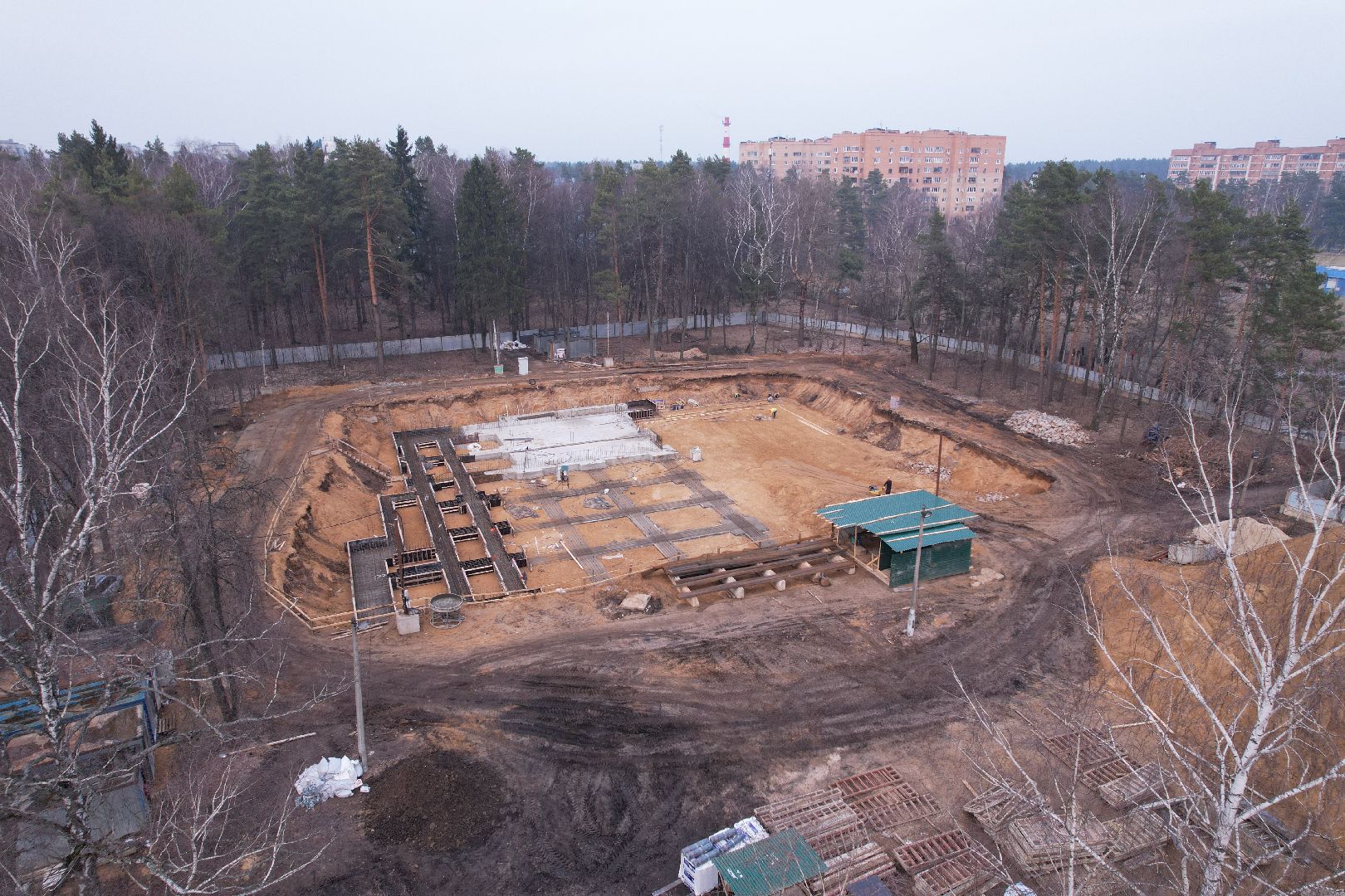 видео с коптера, строительство бассейна в монино, строительство фока в щелково,