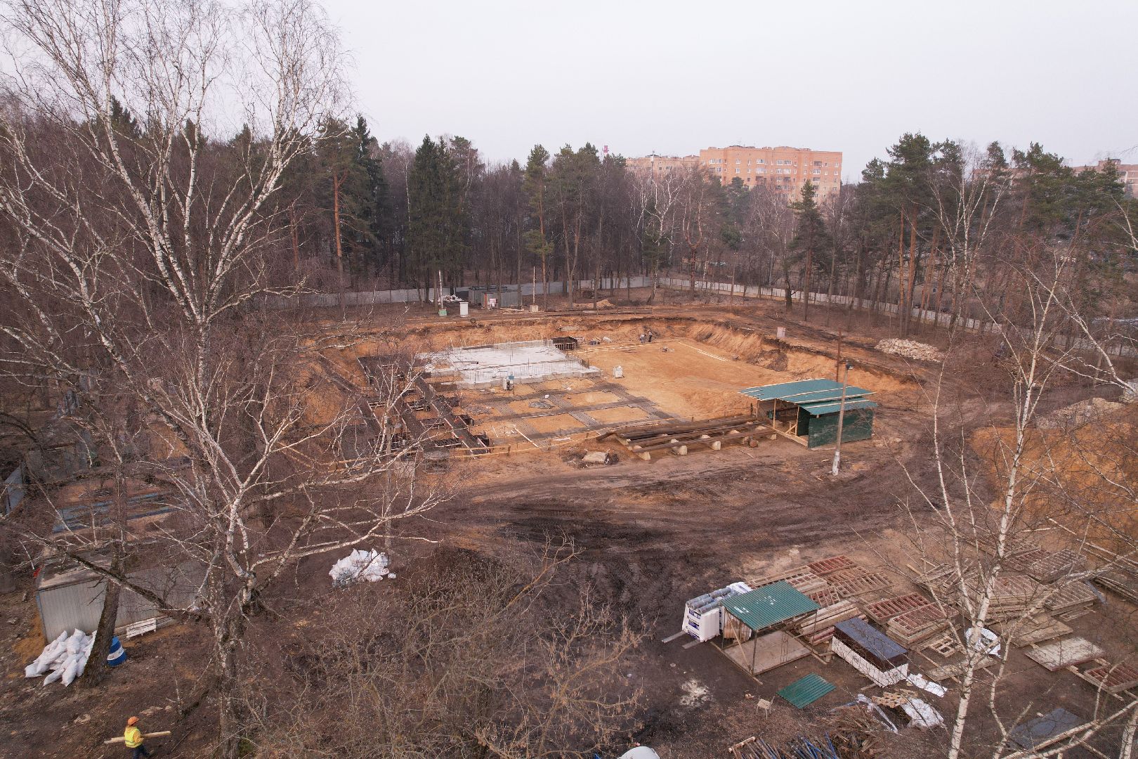 видео с коптера, строительство бассейна в монино, строительство фока в щелково,