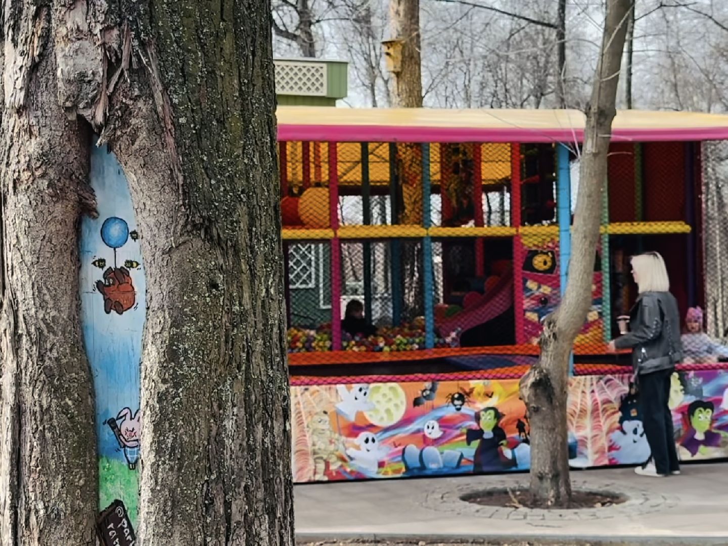 раменское, парк, городской парк, аттракцион детский паровоз, аттракционы, карусели,