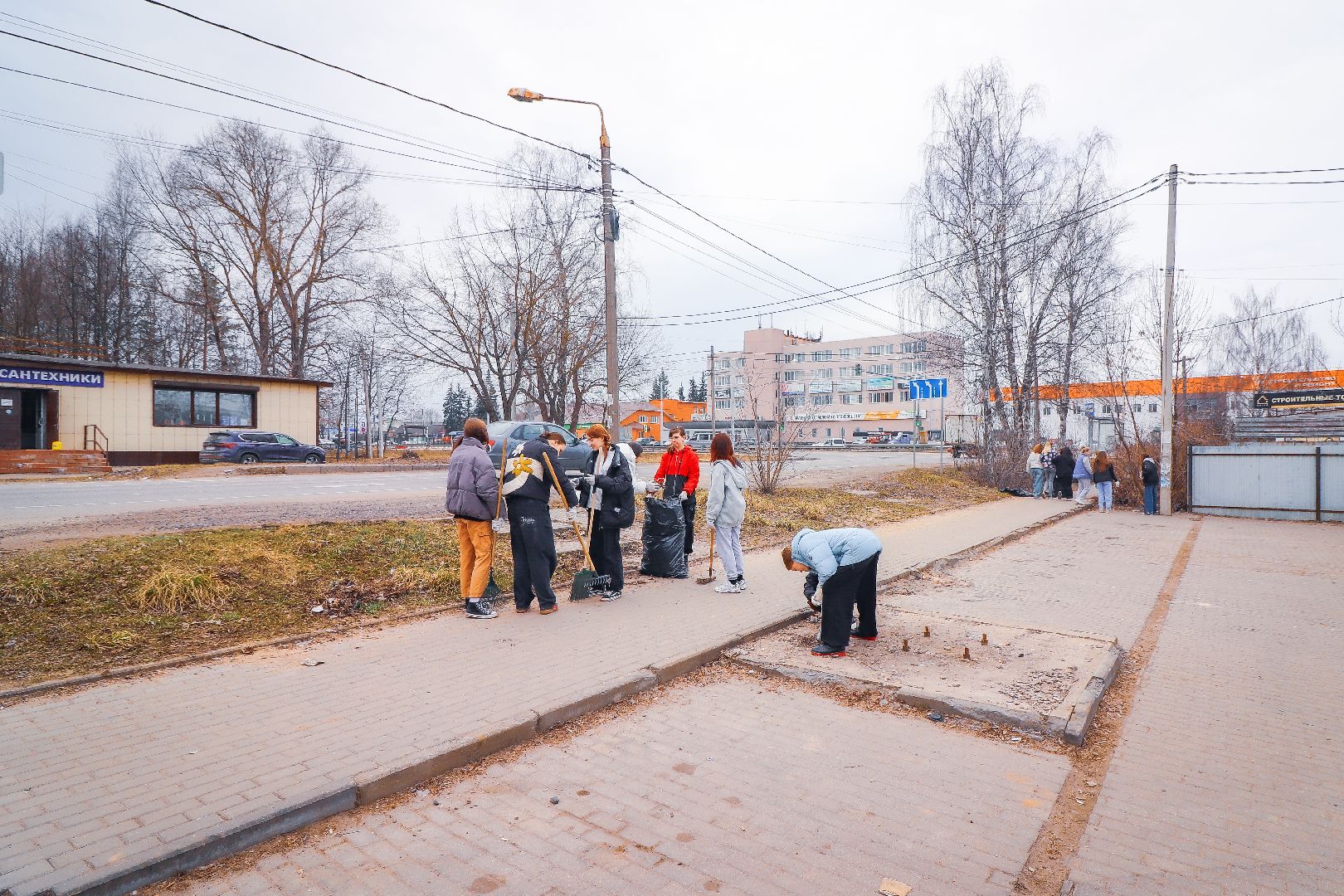 Клин, общество, субботник, благоустройство, экология, студенты, РГСУ,