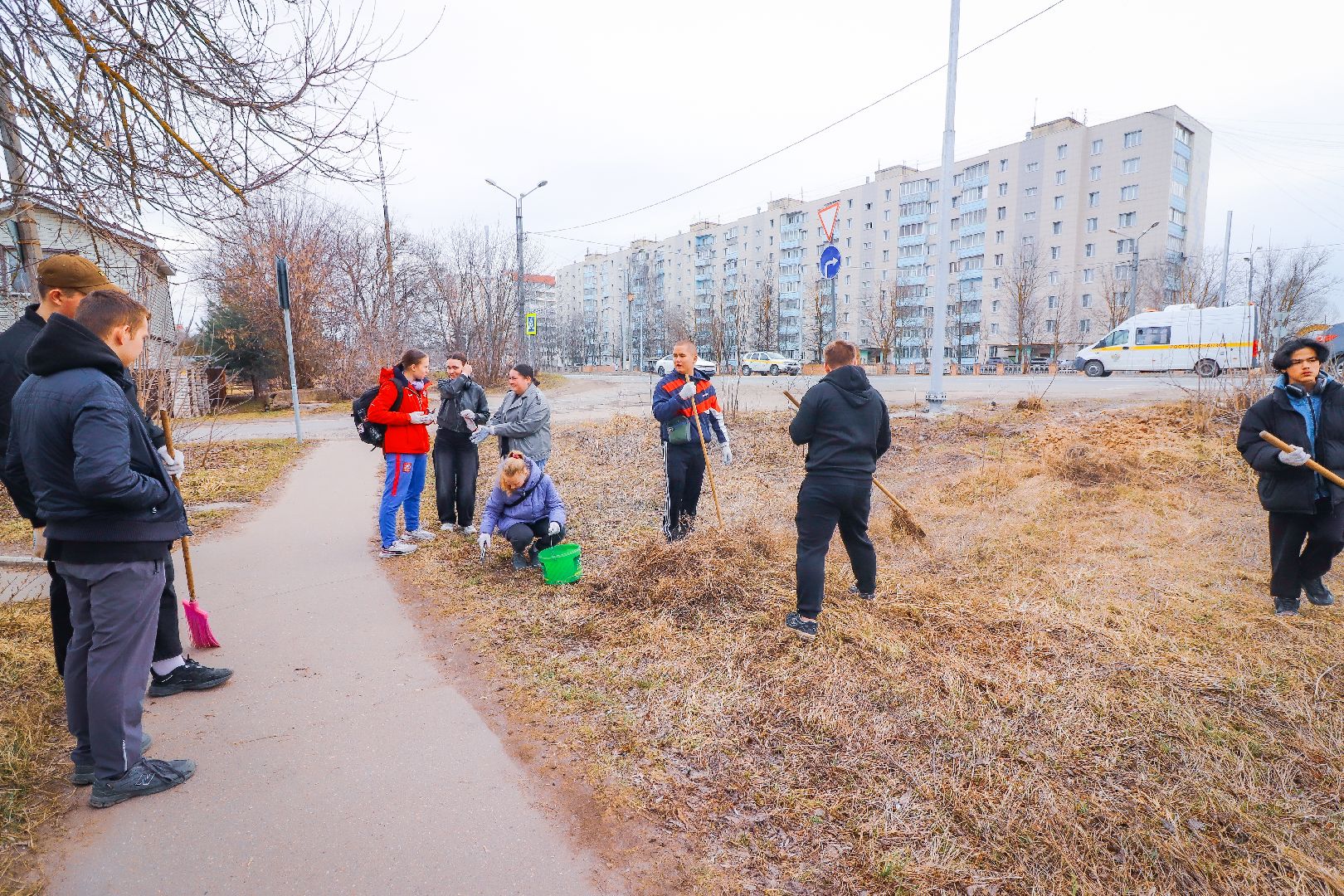 Клин, общество, субботник, благоустройство, экология, студенты, РГСУ,