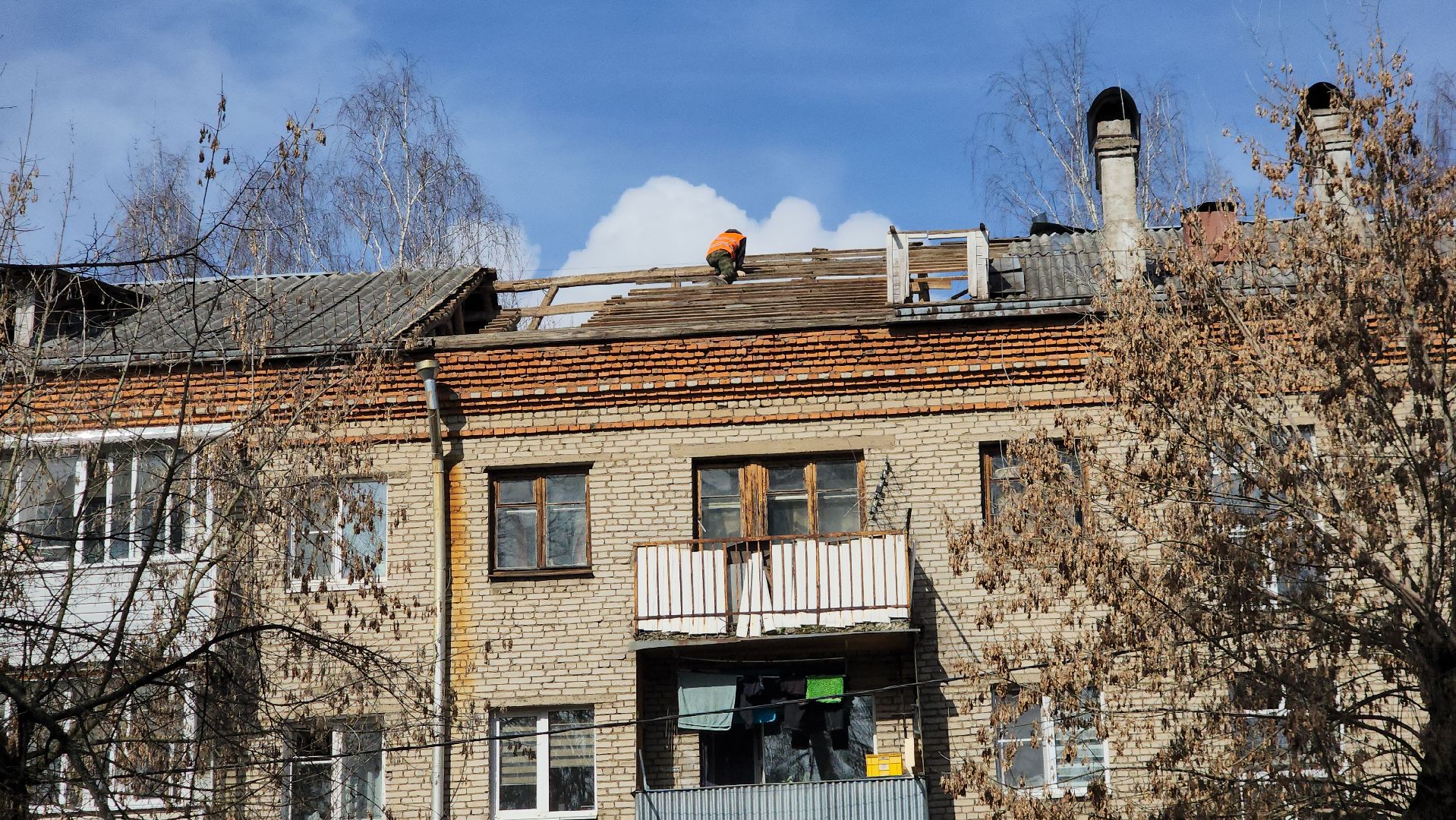 пушкино, капремонт, ремонт кровли, стропила,рабочие,фонд капитального ремонта,вертикалки,