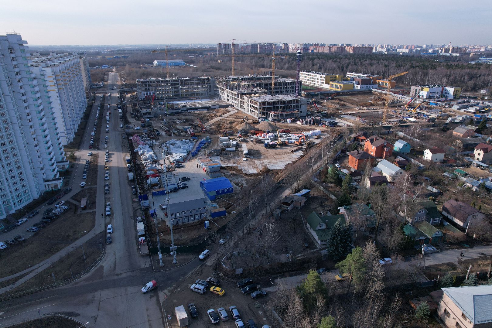 видео с коптера, госпиталь в балашихе, строительство госпиталя в ольгино,