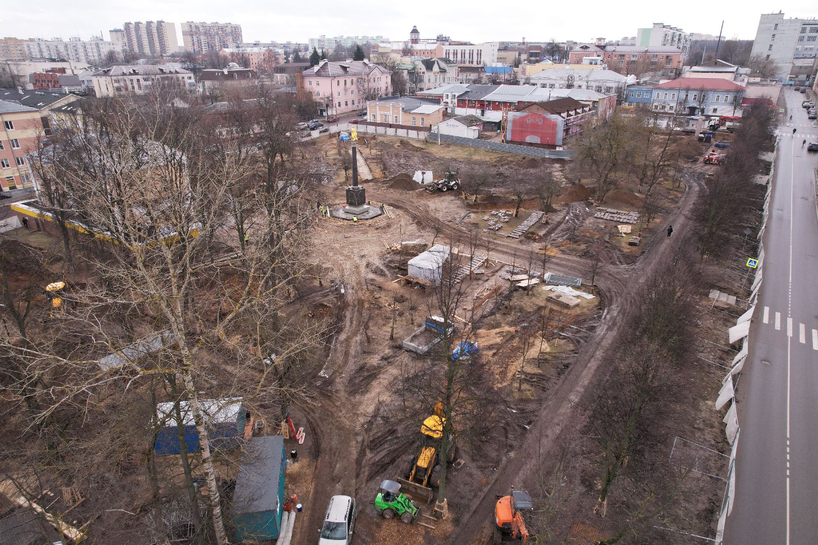 видео с коптера, парк Бугрова в Ногинске, благоустройство парка Бугрова,