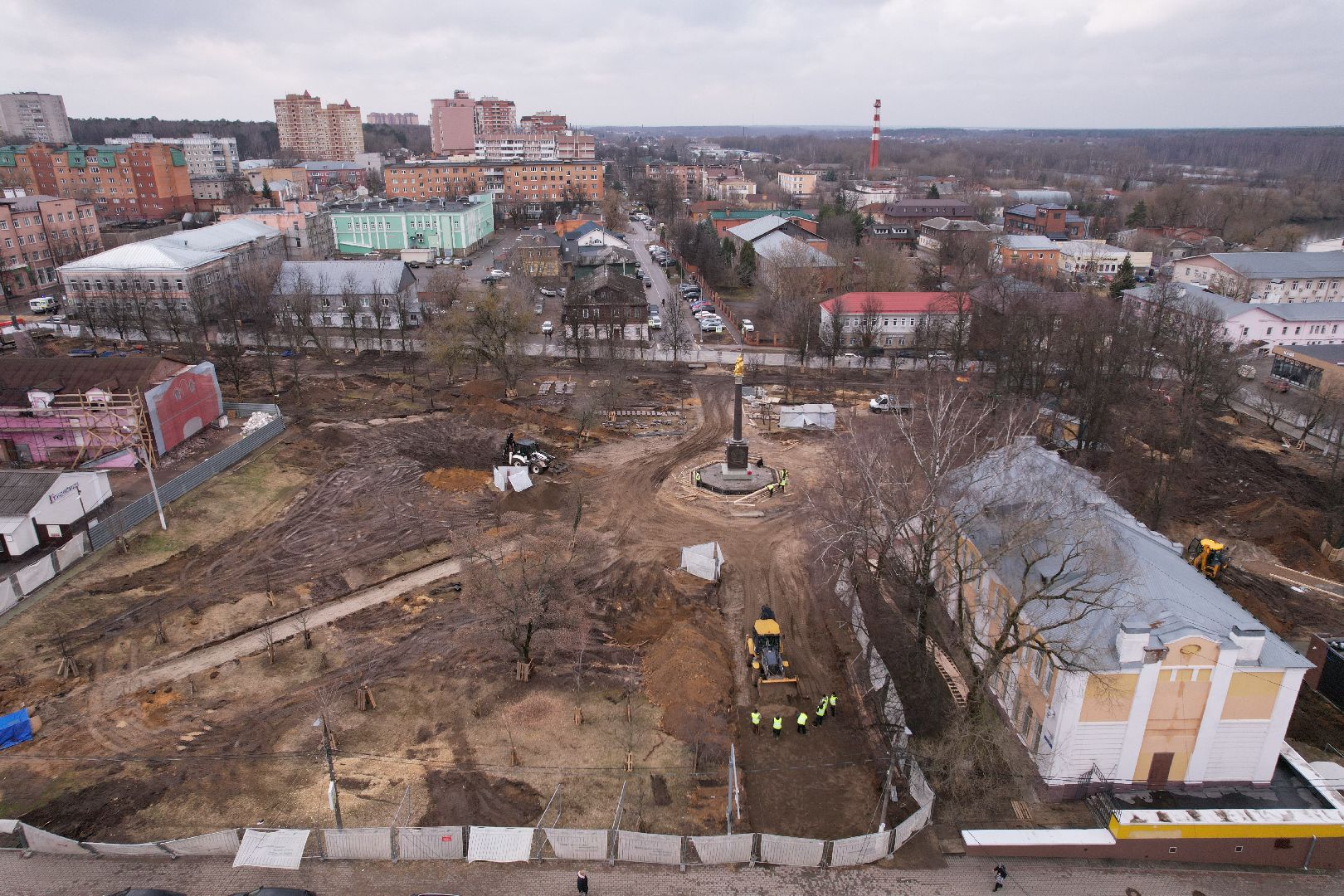 видео с коптера, парк Бугрова в Ногинске, благоустройство парка Бугрова,