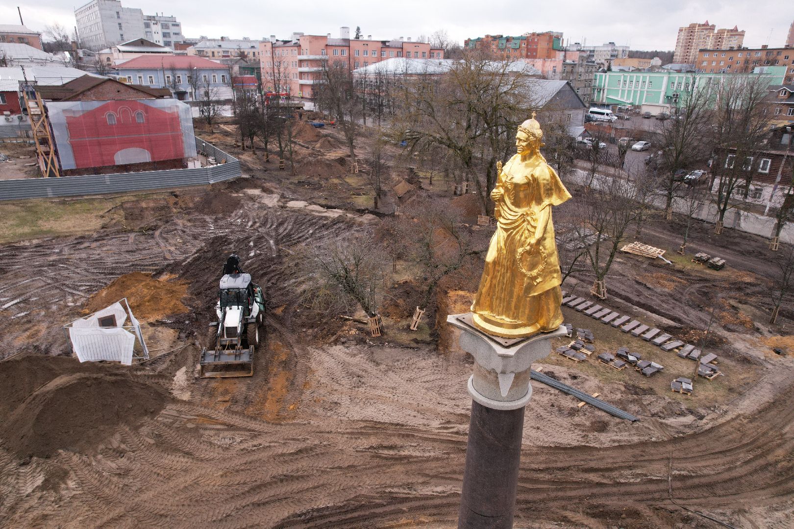видео с коптера, парк Бугрова в Ногинске, благоустройство парка Бугрова,