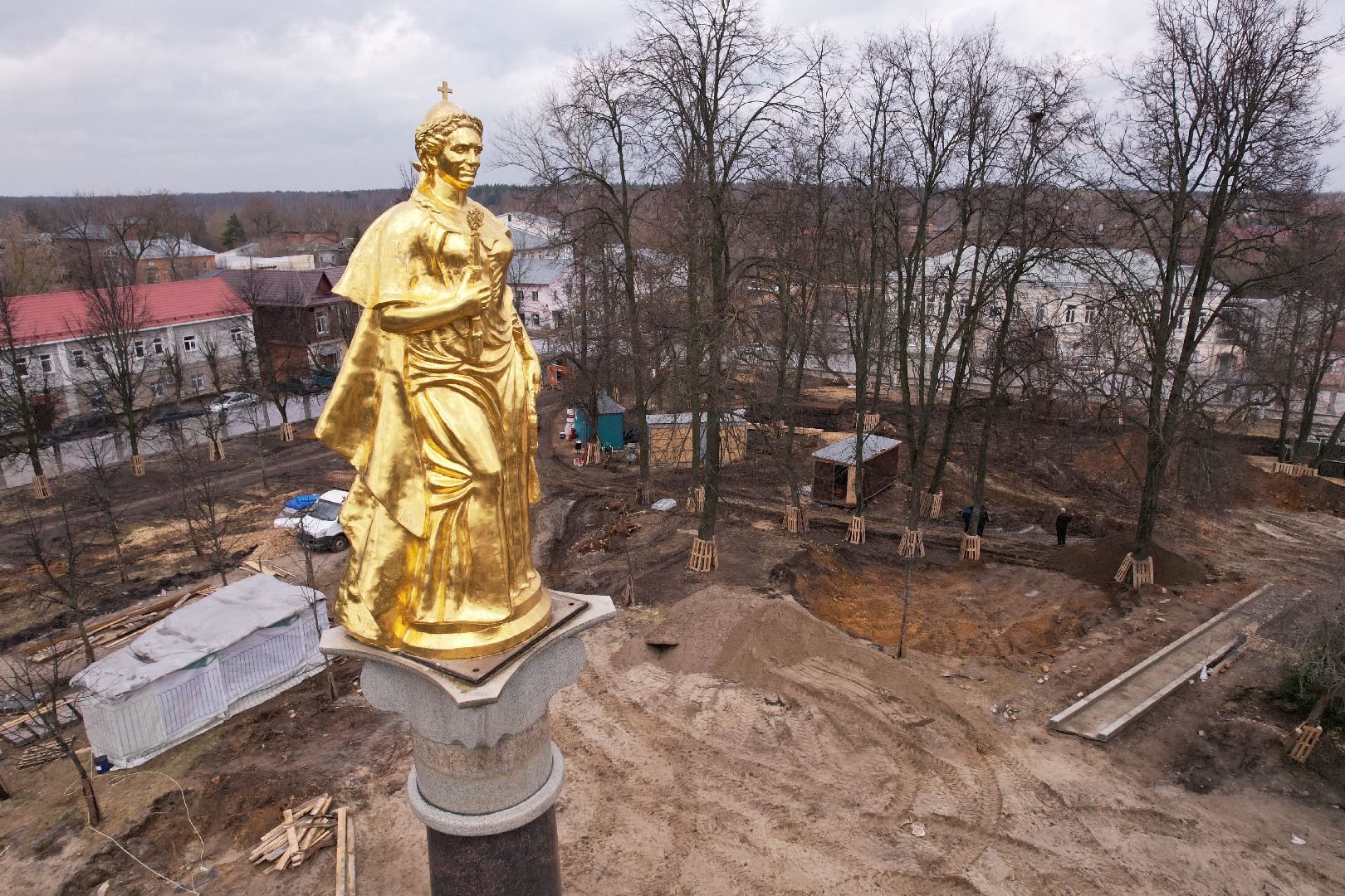 видео с коптера, парк Бугрова в Ногинске, благоустройство парка Бугрова,