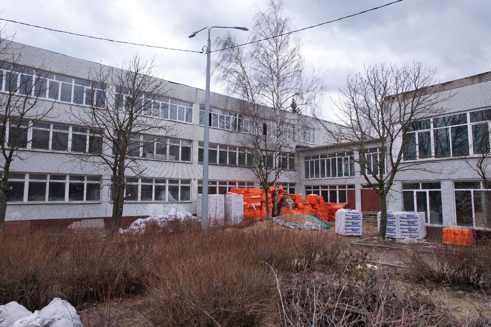 капремонт школы 30 в Электроуглях, видео с коптера,