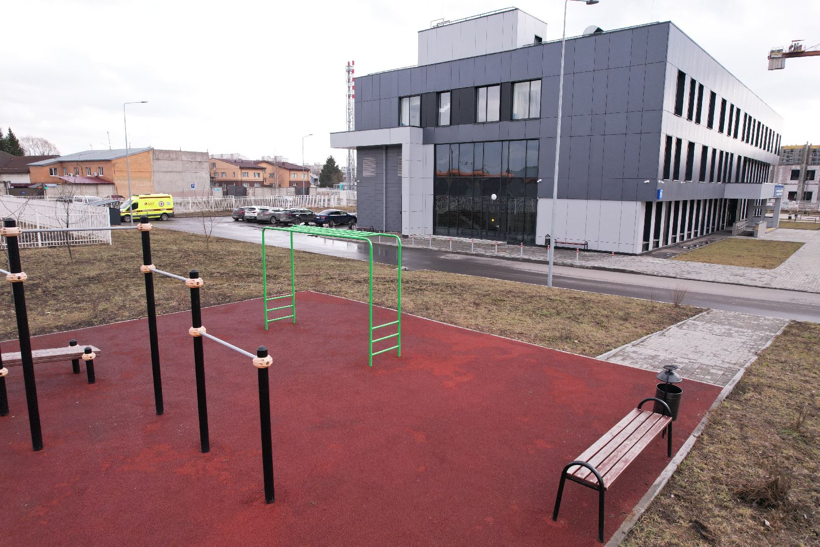 видео с коптера, подстанция скорой помощи в Ногинске, медицина Ногинска,