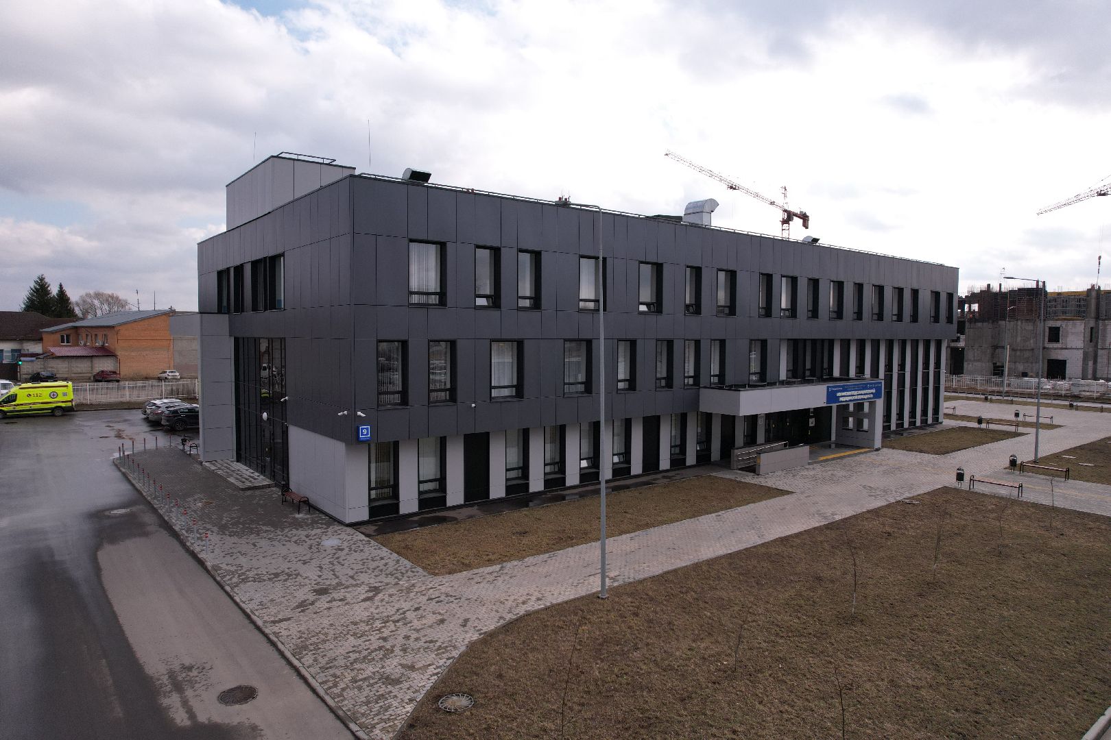 видео с коптера, подстанция скорой помощи в Ногинске, медицина Ногинска,