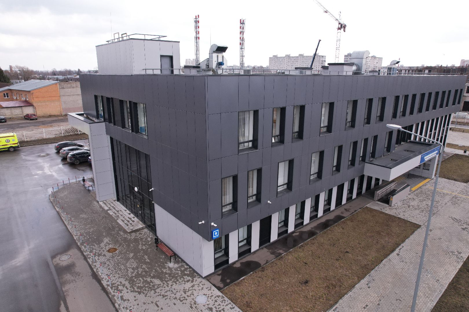 видео с коптера, подстанция скорой помощи в Ногинске, медицина Ногинска,