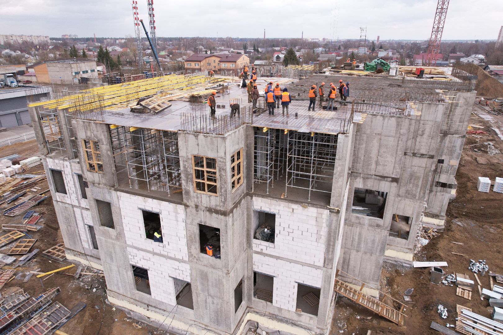 видео с коптера, медицина в ногинске, строительство поликлиники в Ногинске,