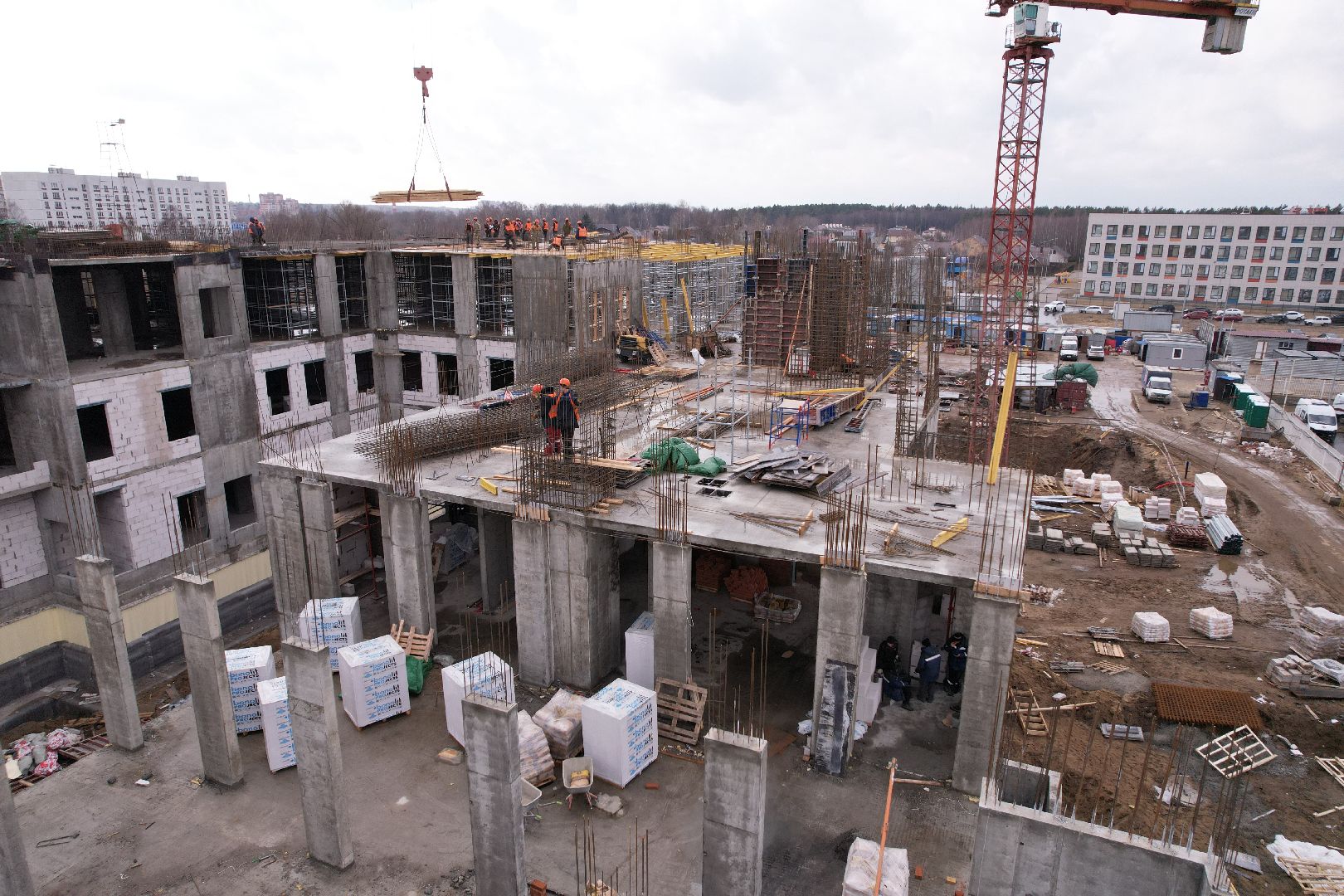 видео с коптера, медицина в ногинске, строительство поликлиники в Ногинске,