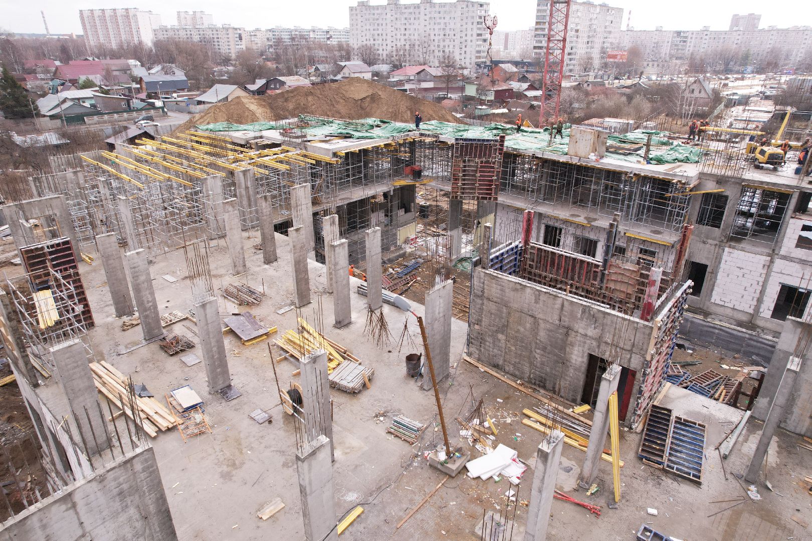видео с коптера, медицина в ногинске, строительство поликлиники в Ногинске,