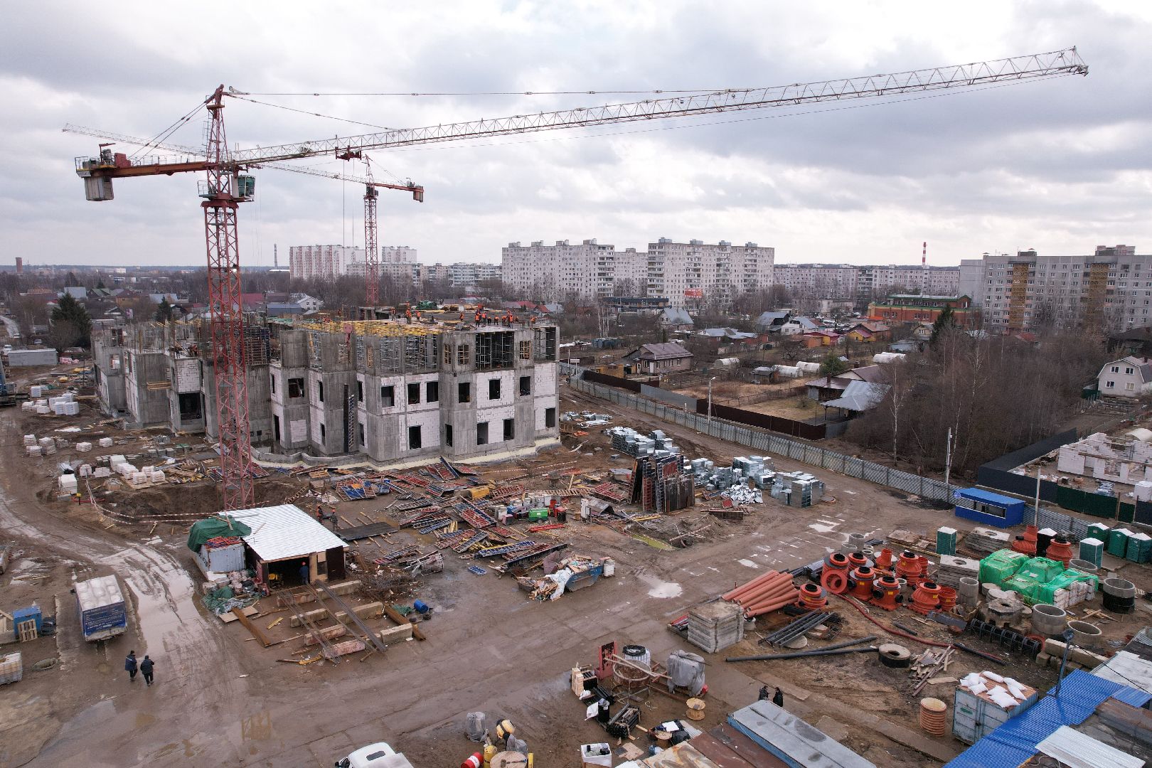 видео с коптера, медицина в ногинске, строительство поликлиники в Ногинске,