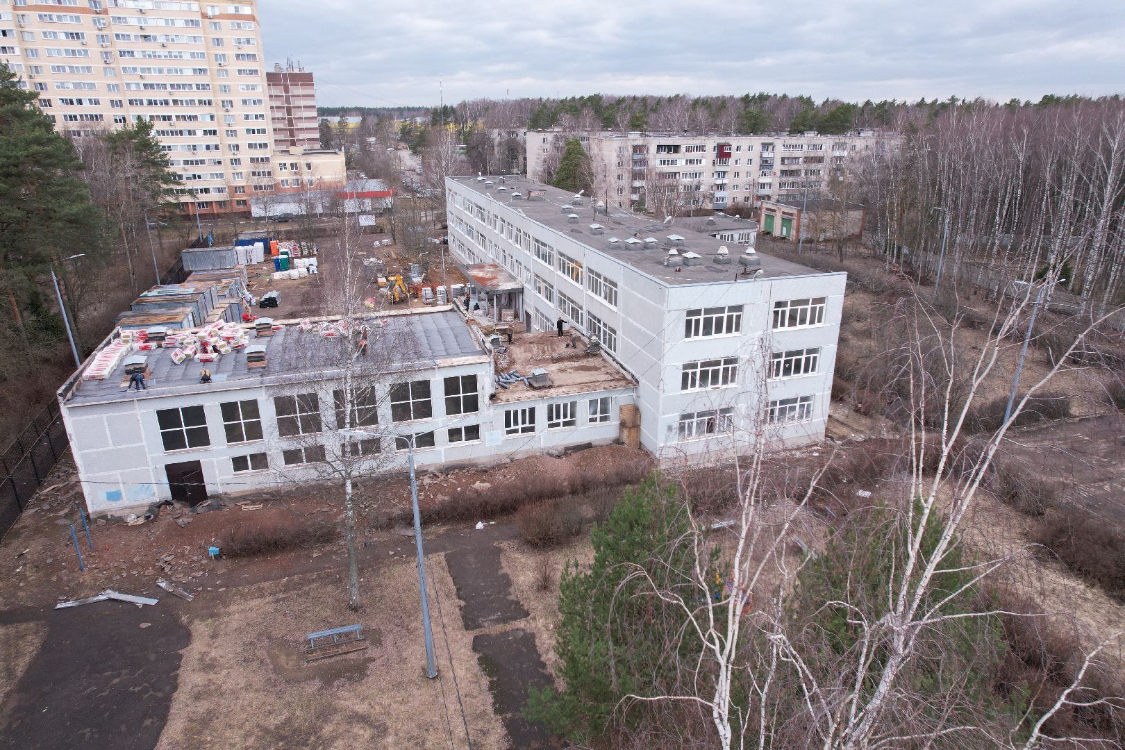видео с коптера, капремонт центра образования 29 в богородском округе,
