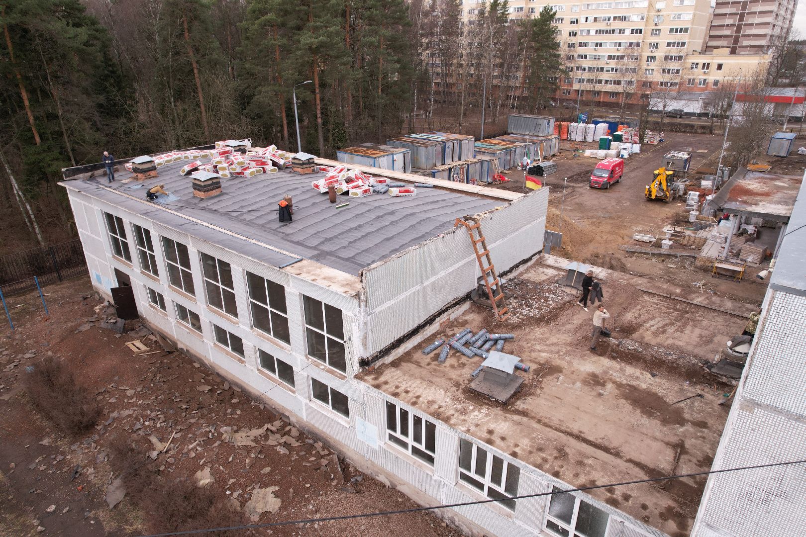 видео с коптера, капремонт центра образования 29 в богородском округе,