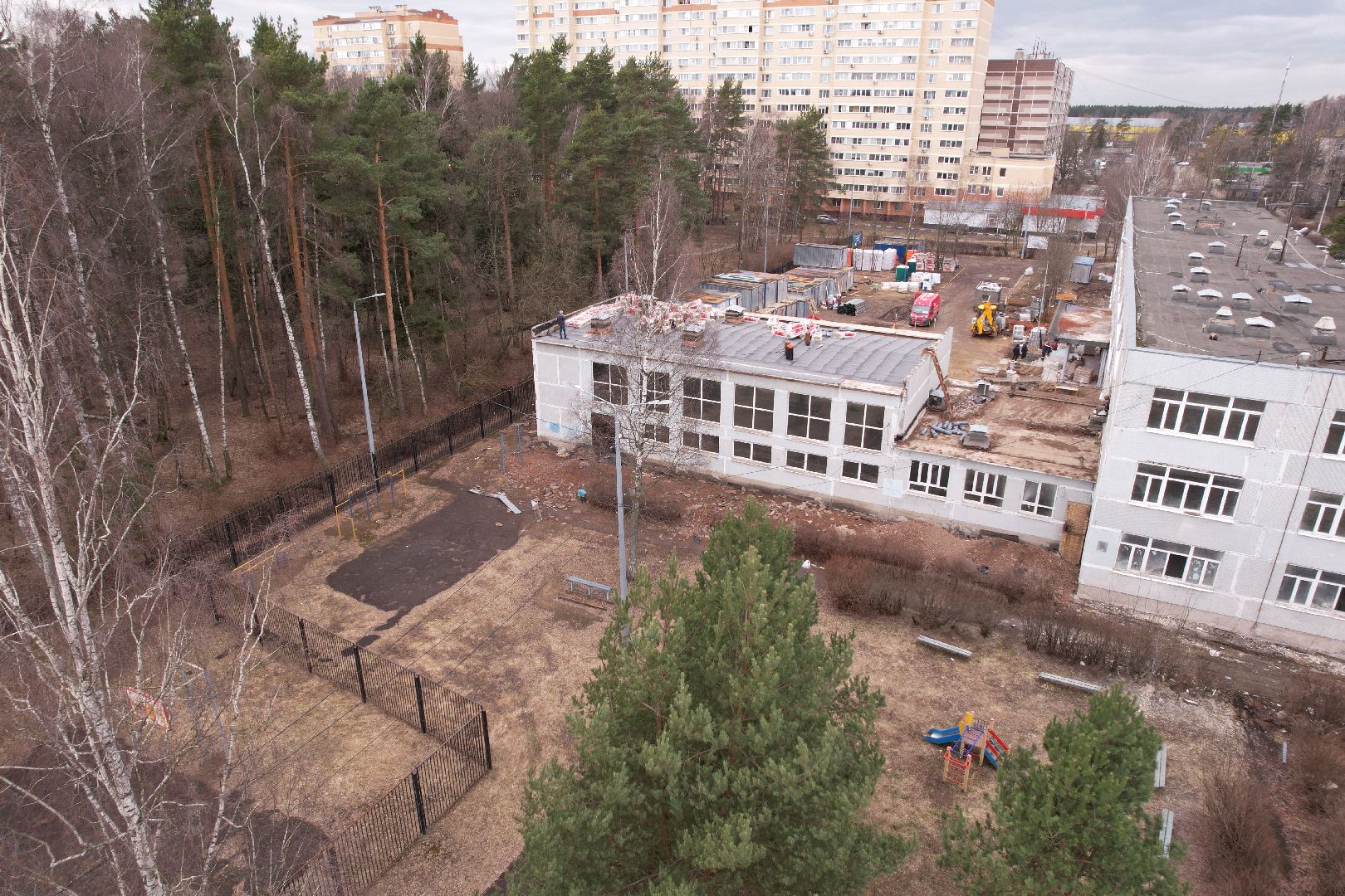 видео с коптера, капремонт центра образования 29 в богородском округе,