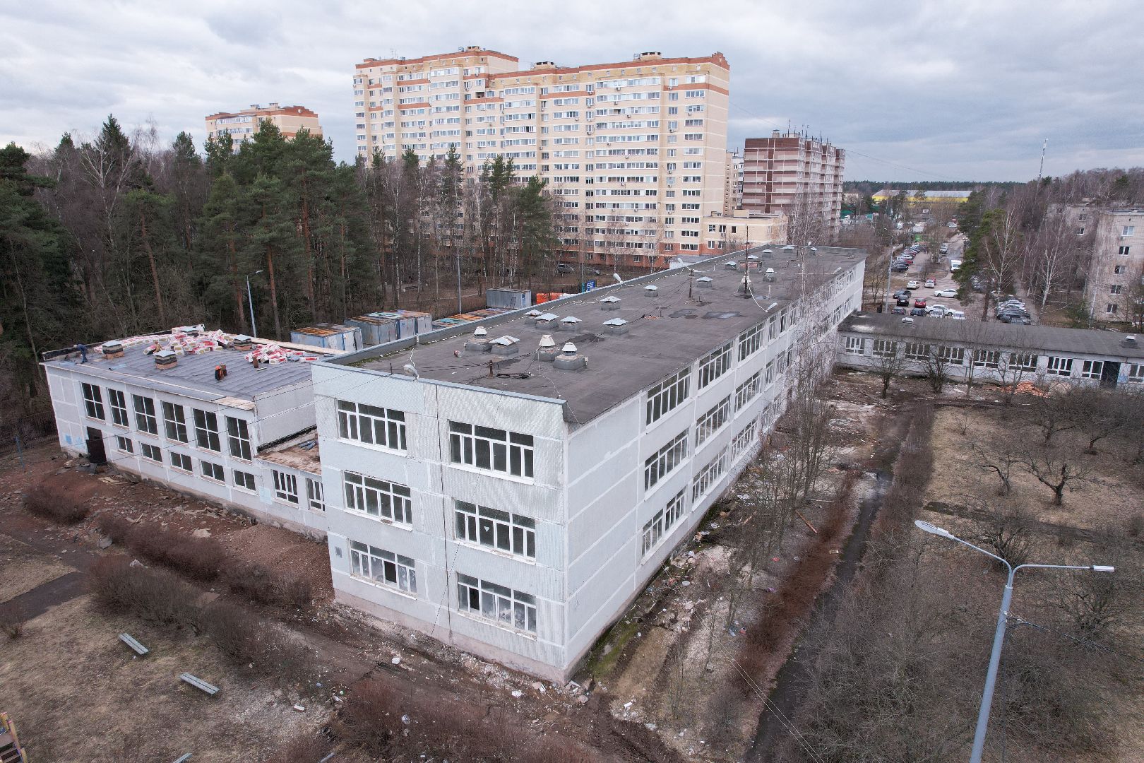 видео с коптера, капремонт центра образования 29 в богородском округе,