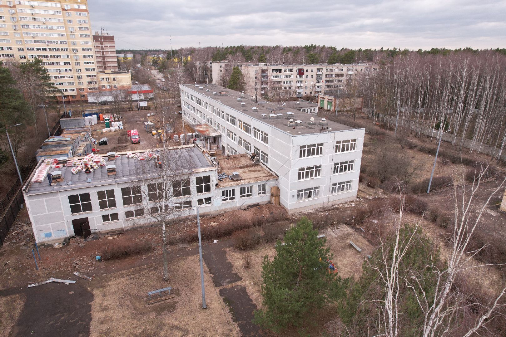 видео с коптера, капремонт центра образования 29 в богородском округе,