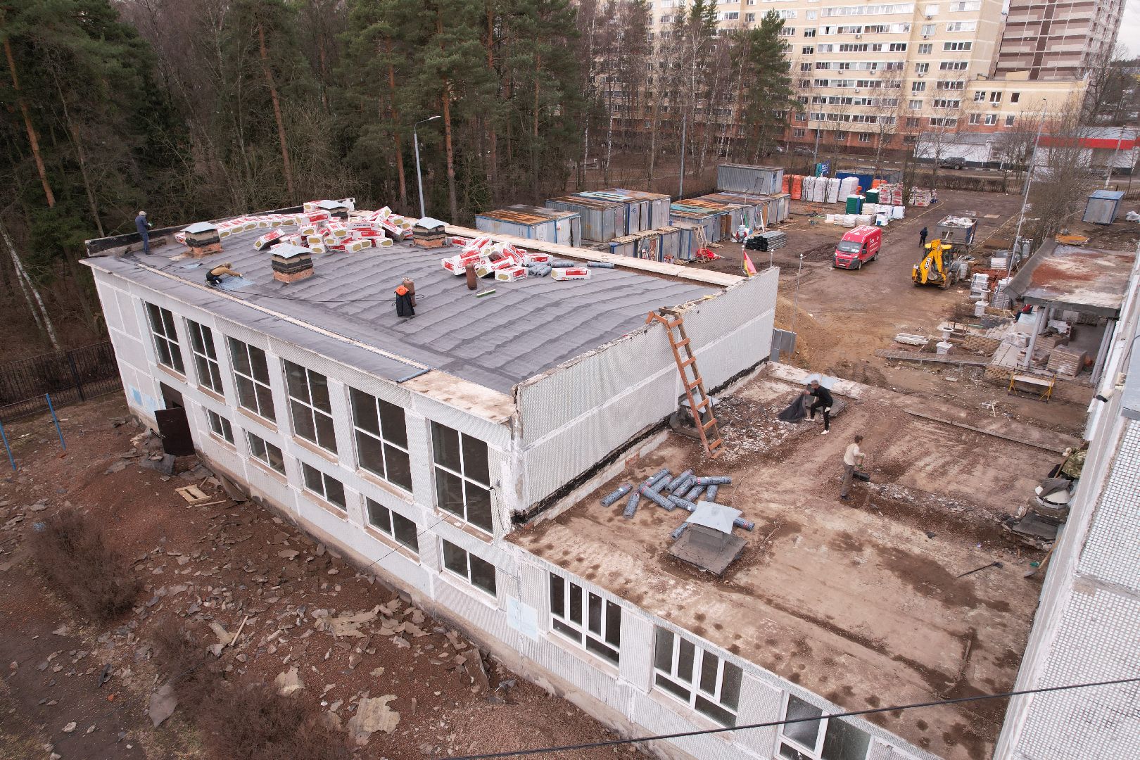 видео с коптера, капремонт центра образования 29 в богородском округе,
