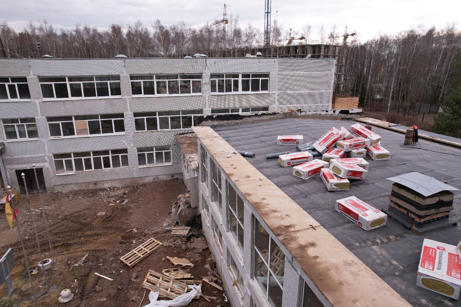 видео с коптера, капремонт центра образования 29 в богородском округе,