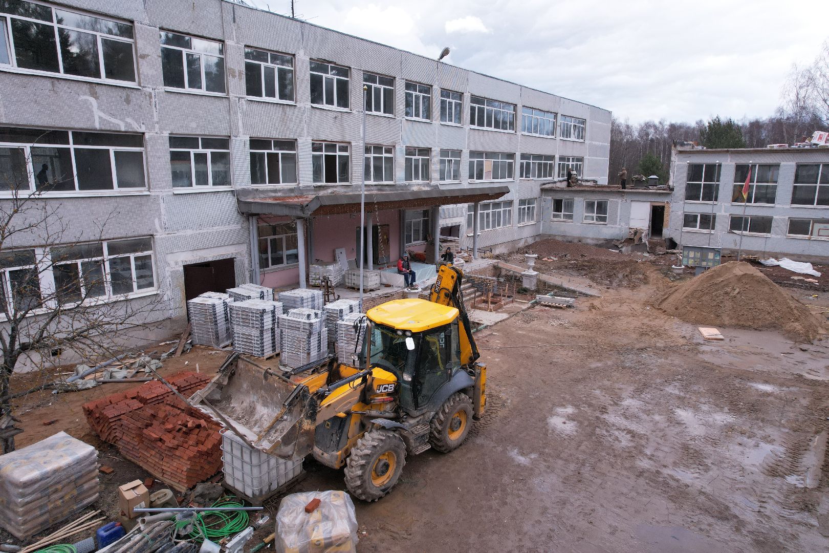 видео с коптера, капремонт центра образования 29 в богородском округе,