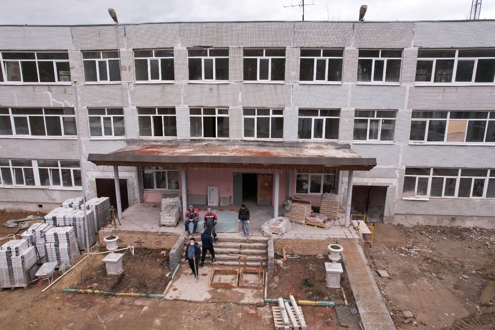 видео с коптера, капремонт центра образования 29 в богородском округе,