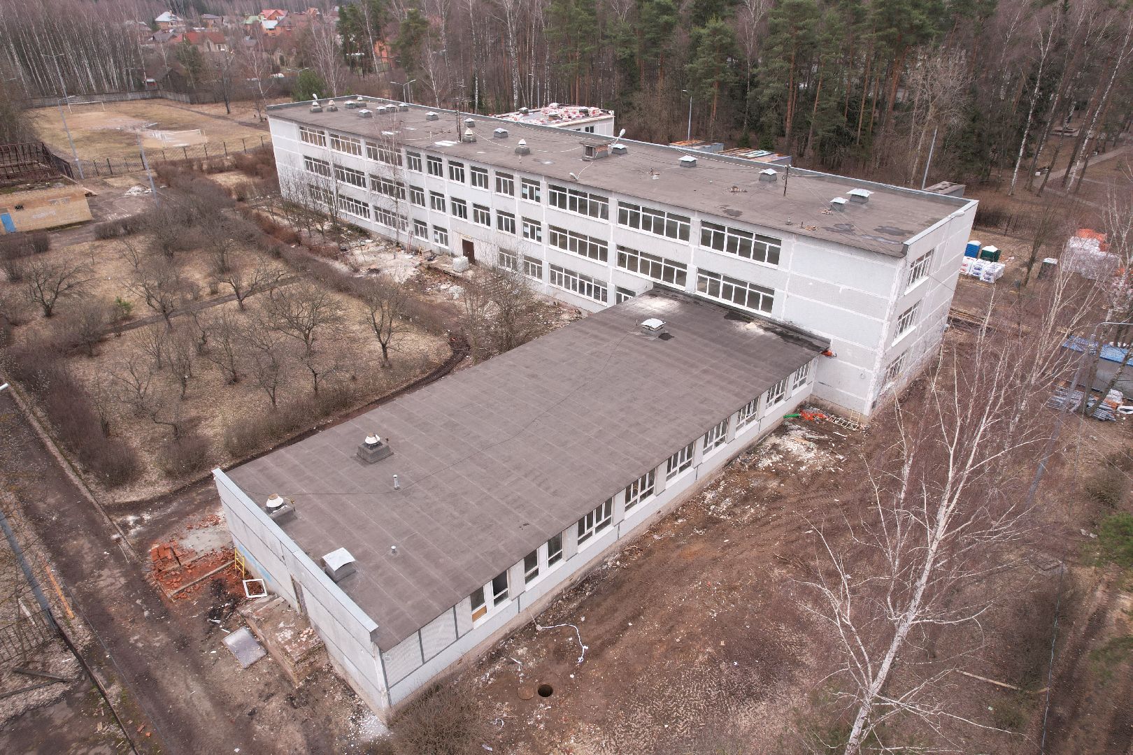 видео с коптера, капремонт центра образования 29 в богородском округе,
